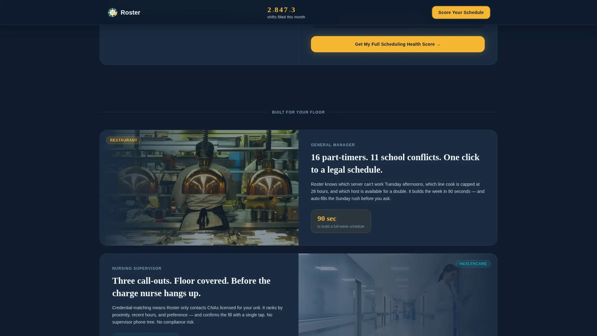 Roster - Powerful Shiftscheduling Landing Page Template