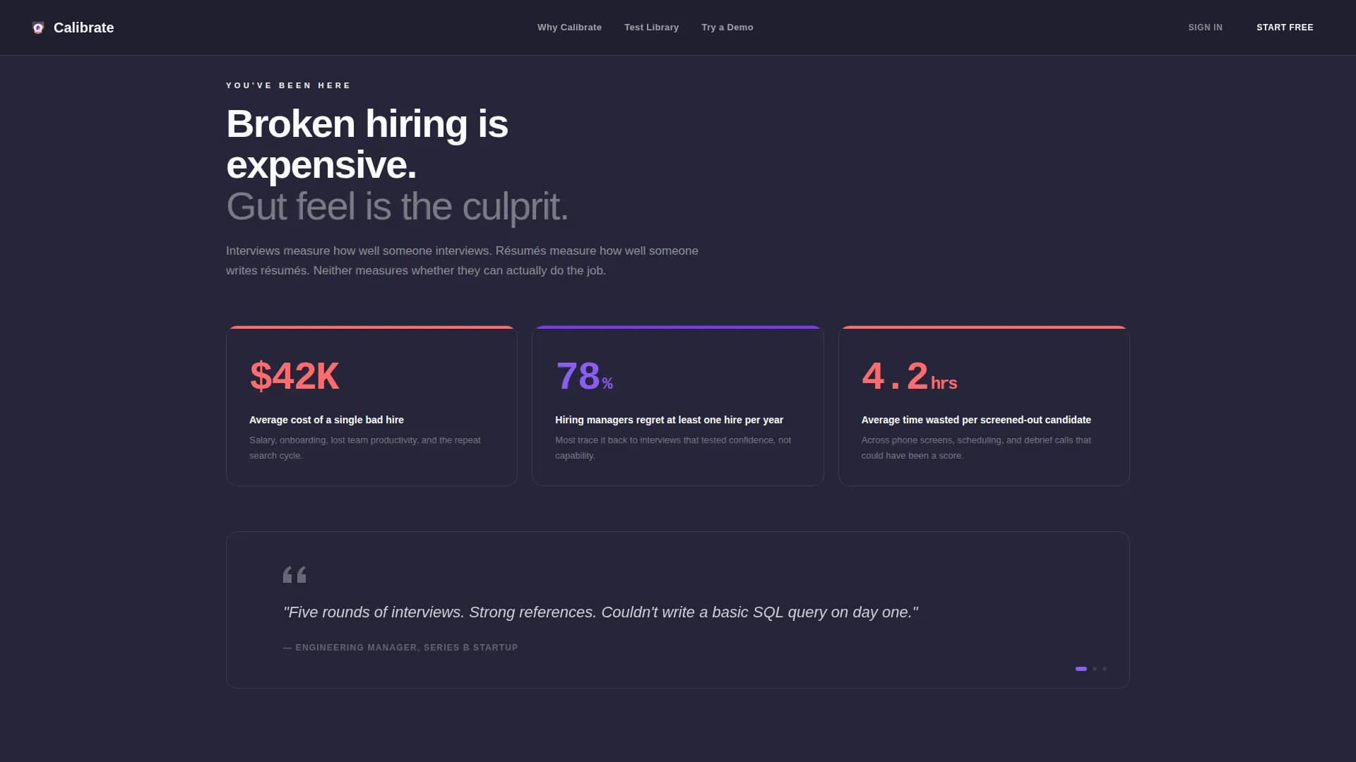 Calibrate - Precise Hiring Landing Page Template