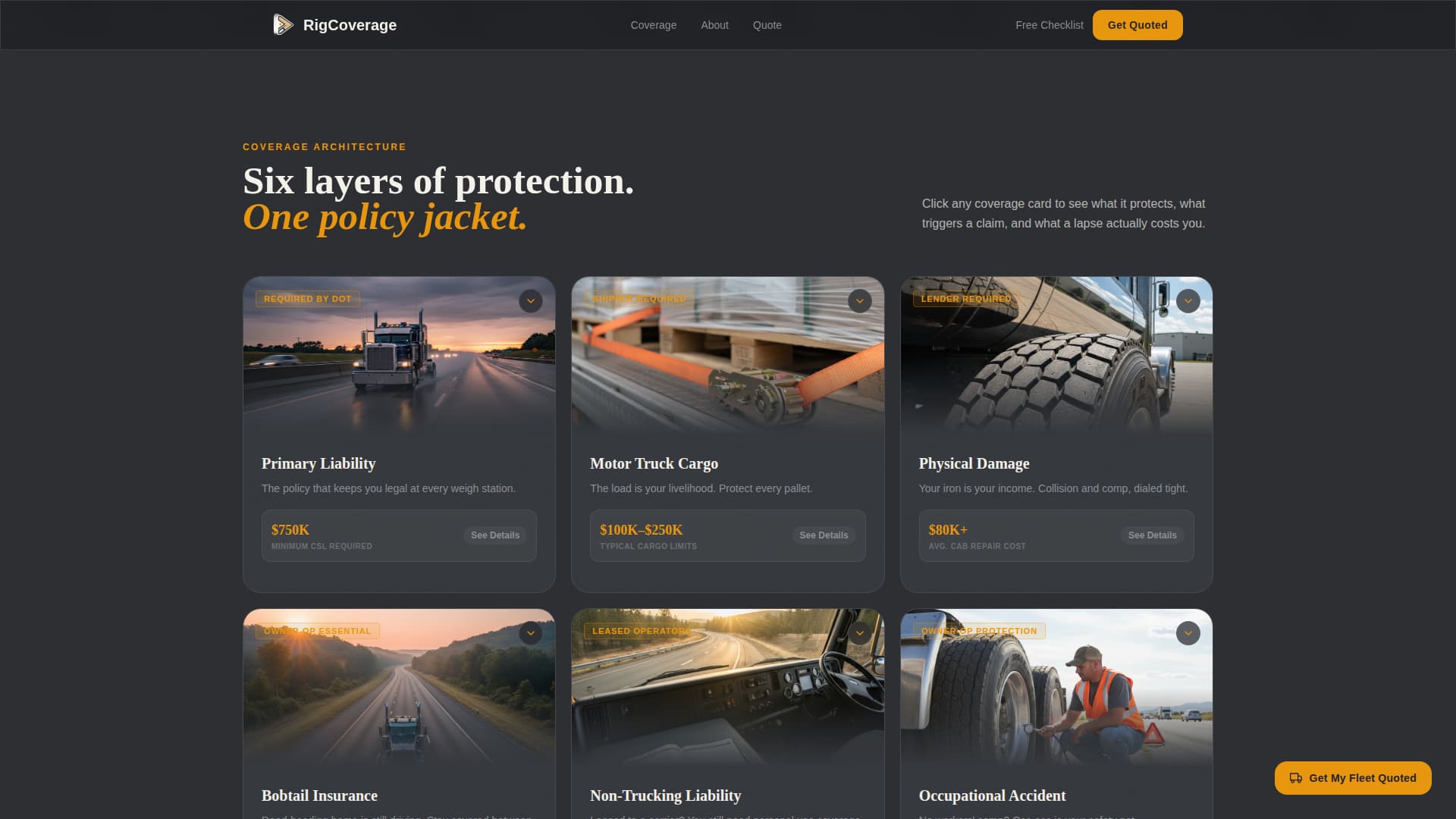 Rig - Powerful Trucking Landing Page Template