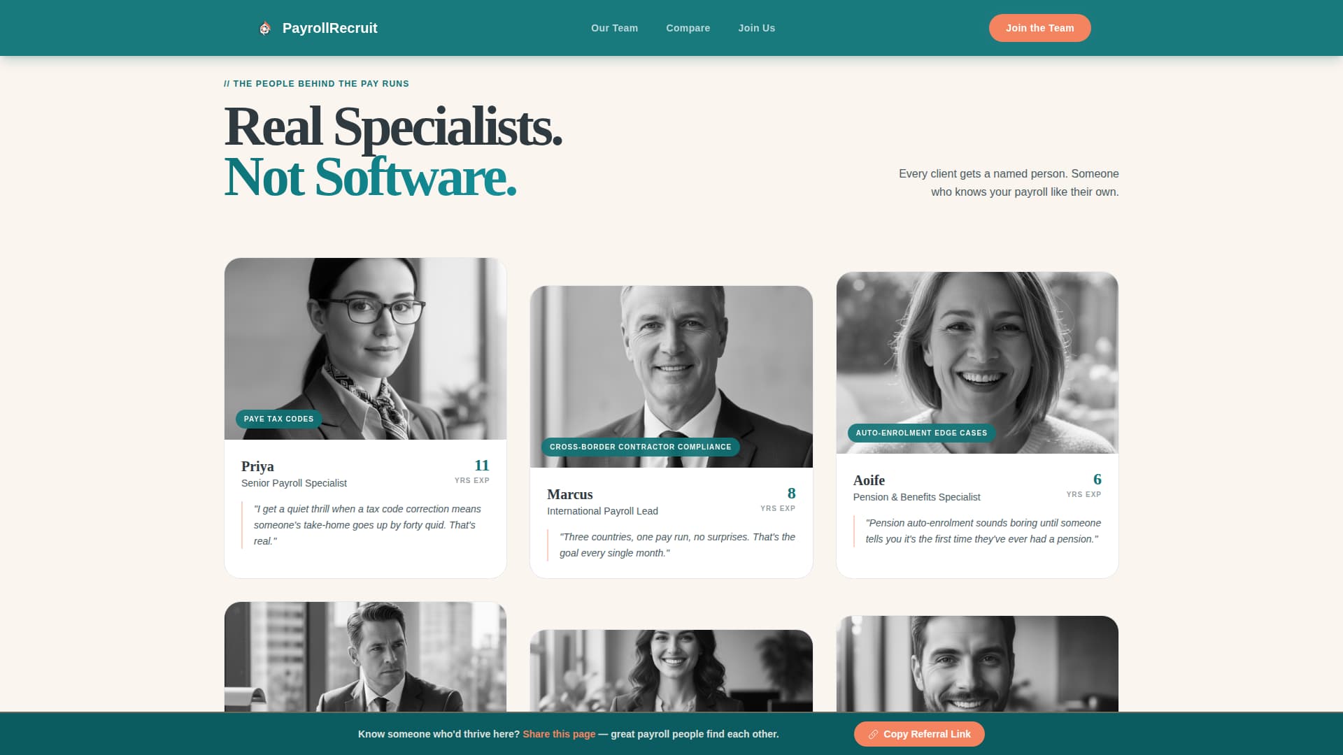 Payroll - Trusted Startup Landing Page Template