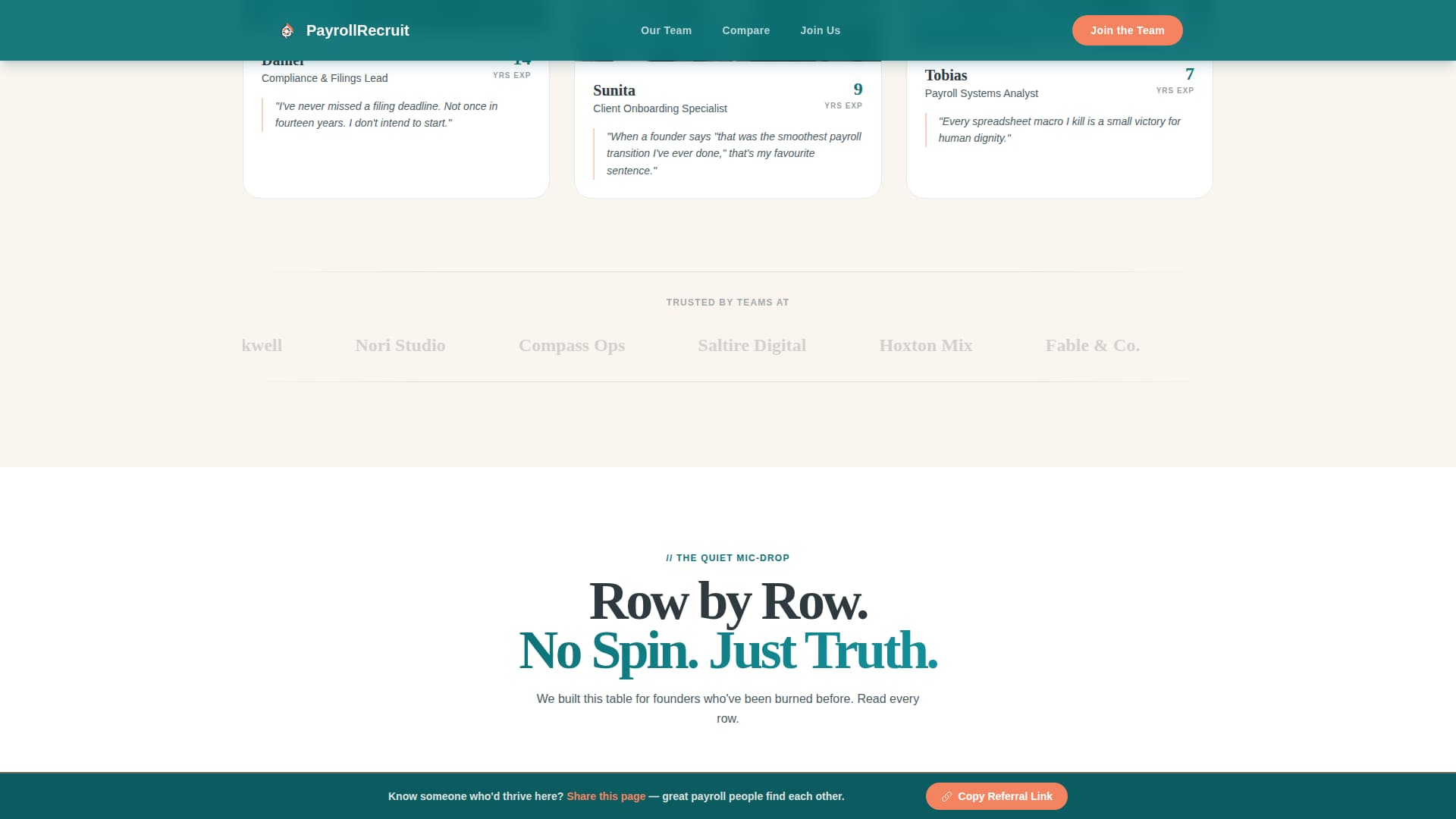 Payroll - Trusted Startup Landing Page Template