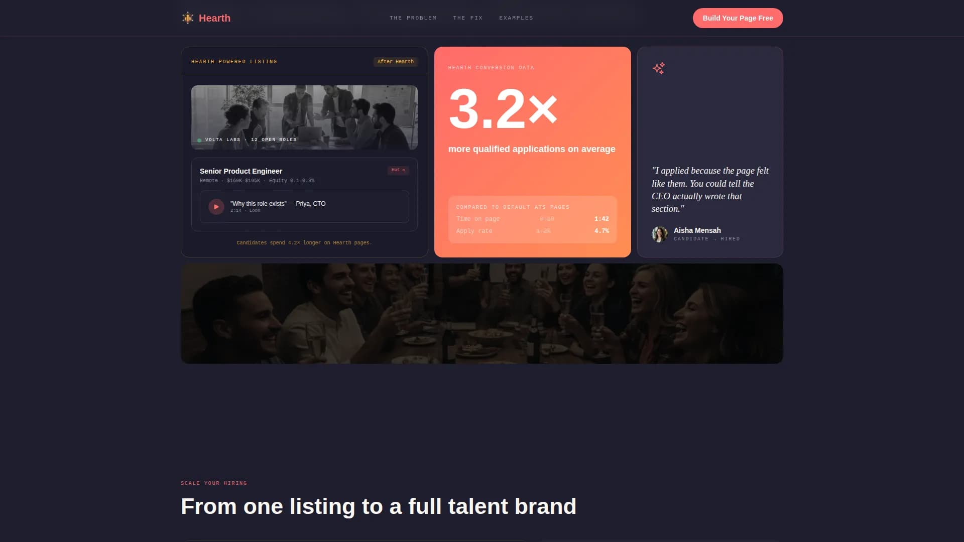 Hearth - Career Page Landing page Template