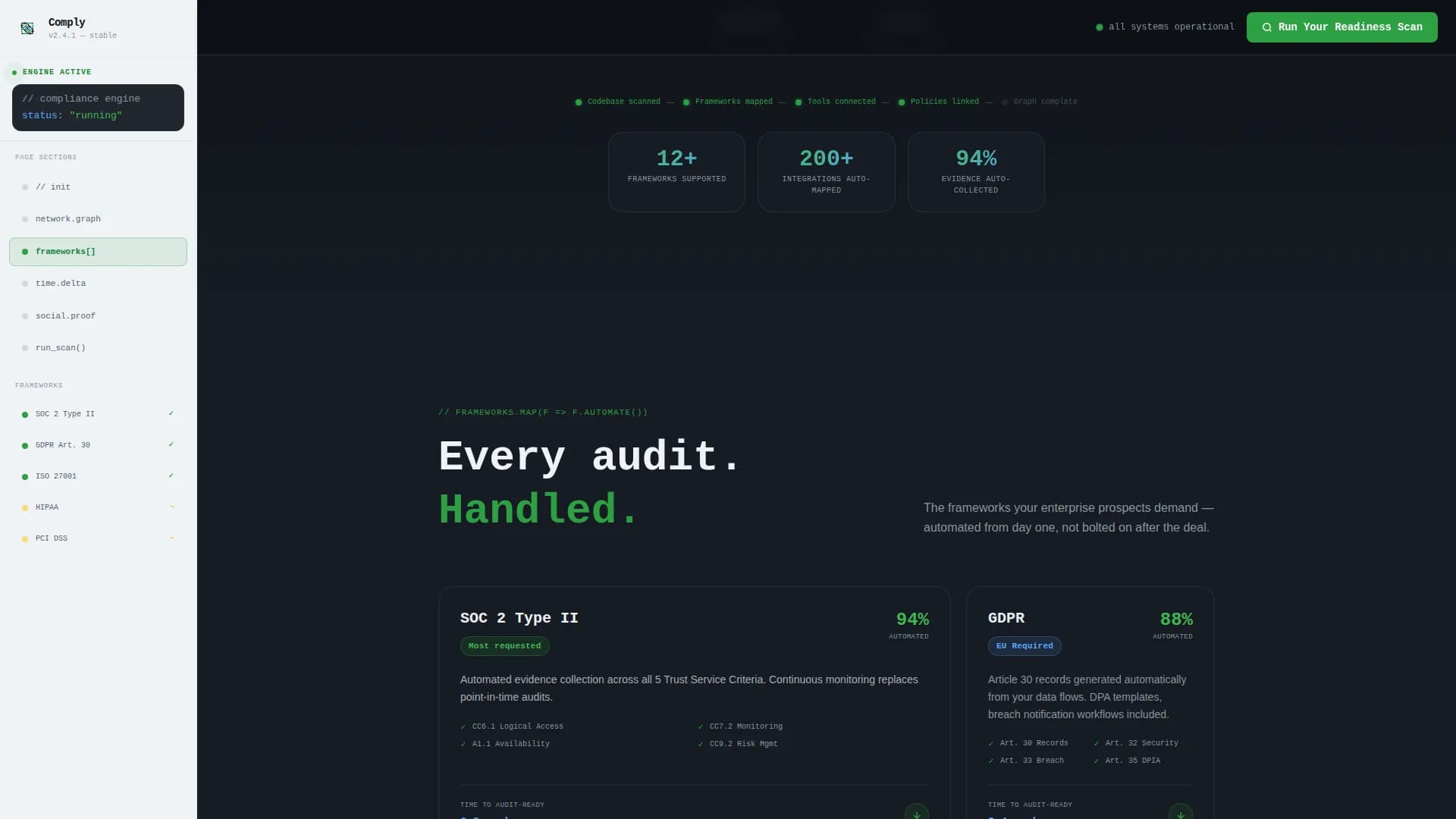 Comply - Tech Compliance Landing page Template