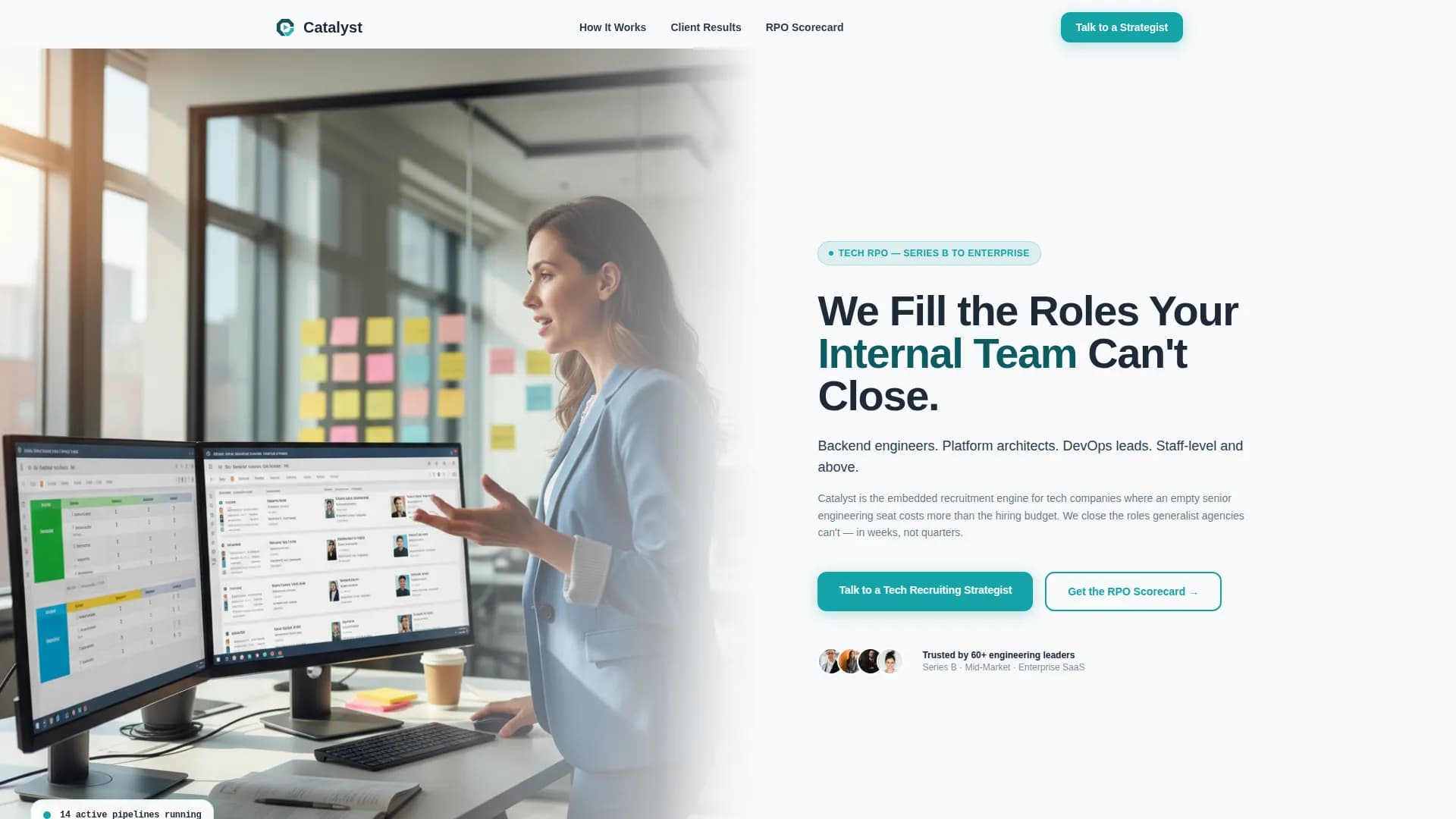 Catalyst - Tech Recruitment Landing page Template