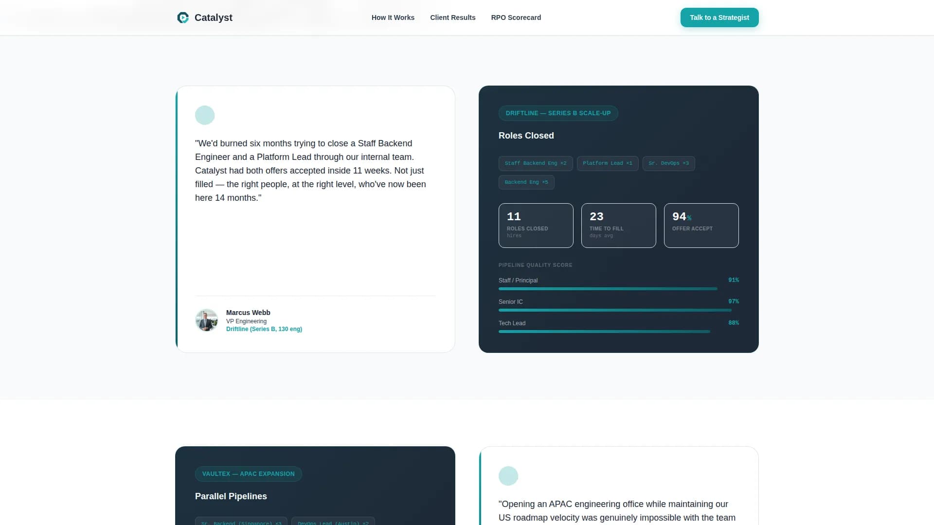 Catalyst - Tech Recruitment Landing page Template