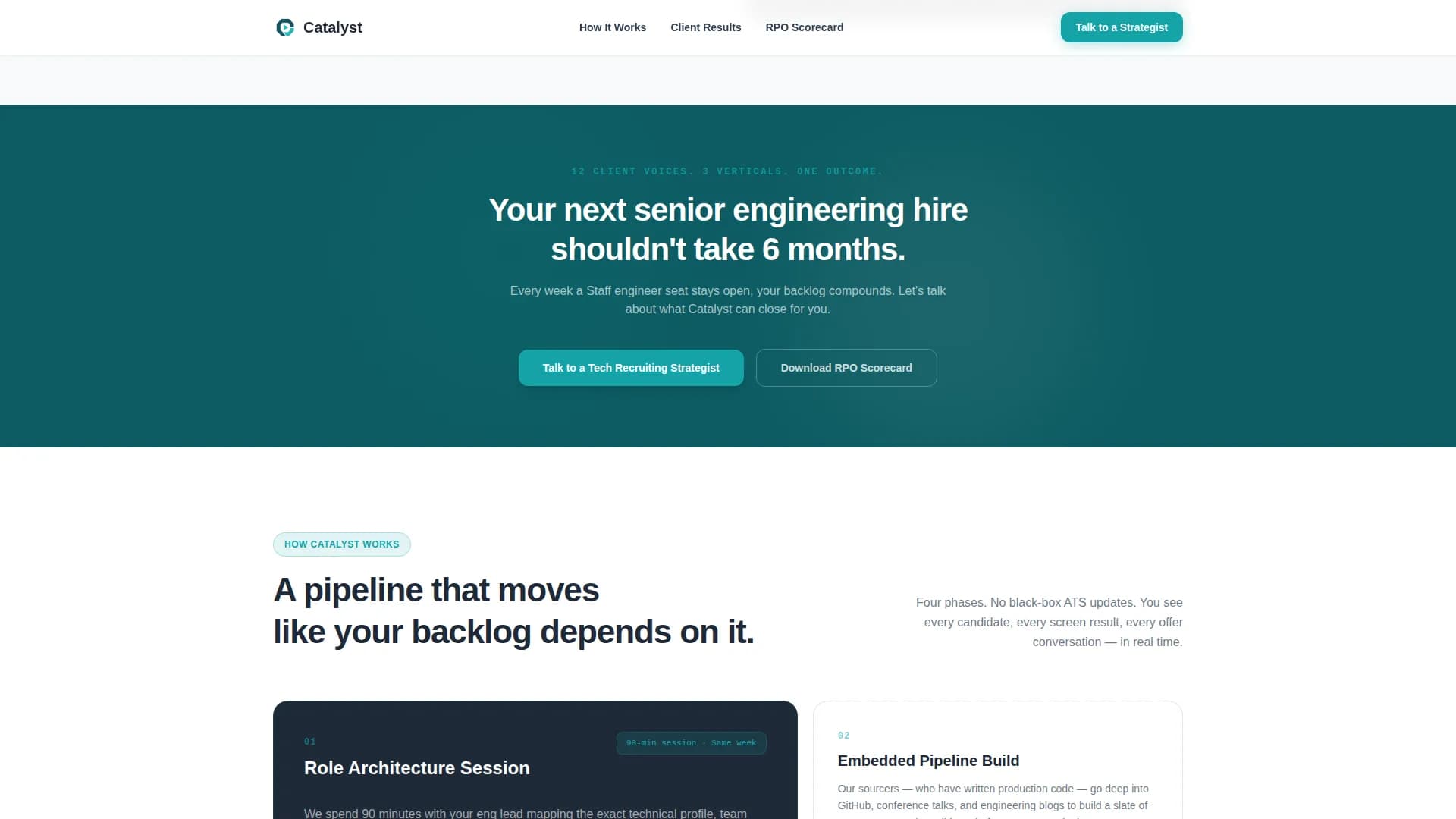 Catalyst - Tech Recruitment Landing page Template