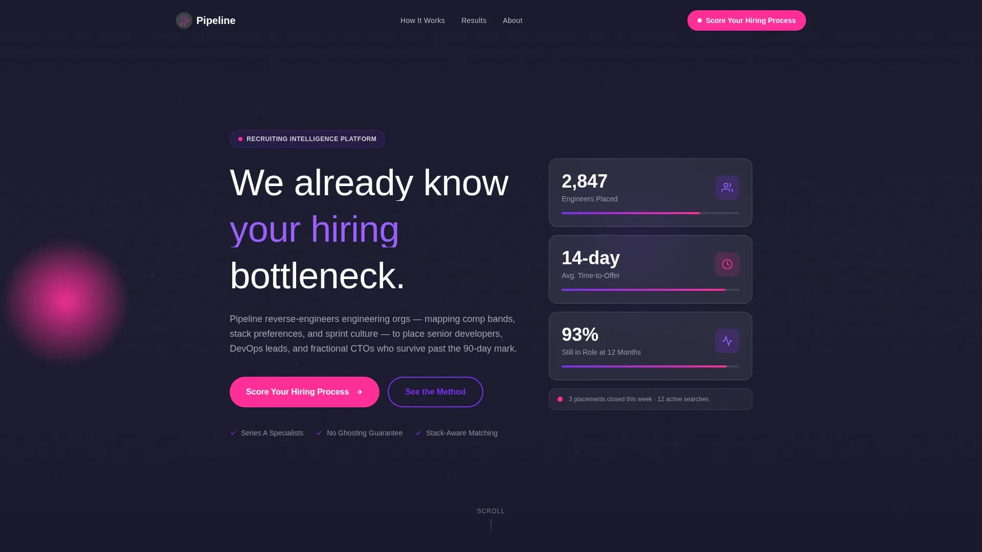 Pipeline - Tech Recruiting Landing page Template