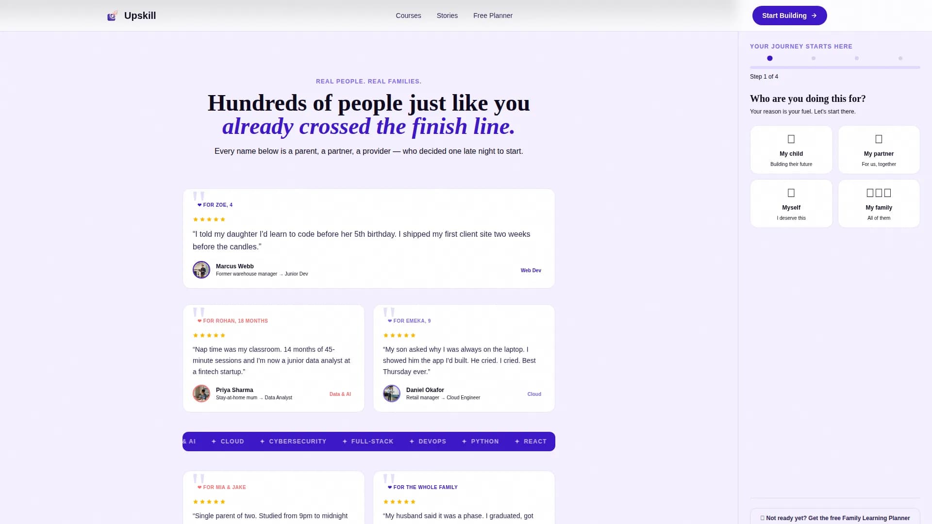 Upskill - Tech Training Landing page Template