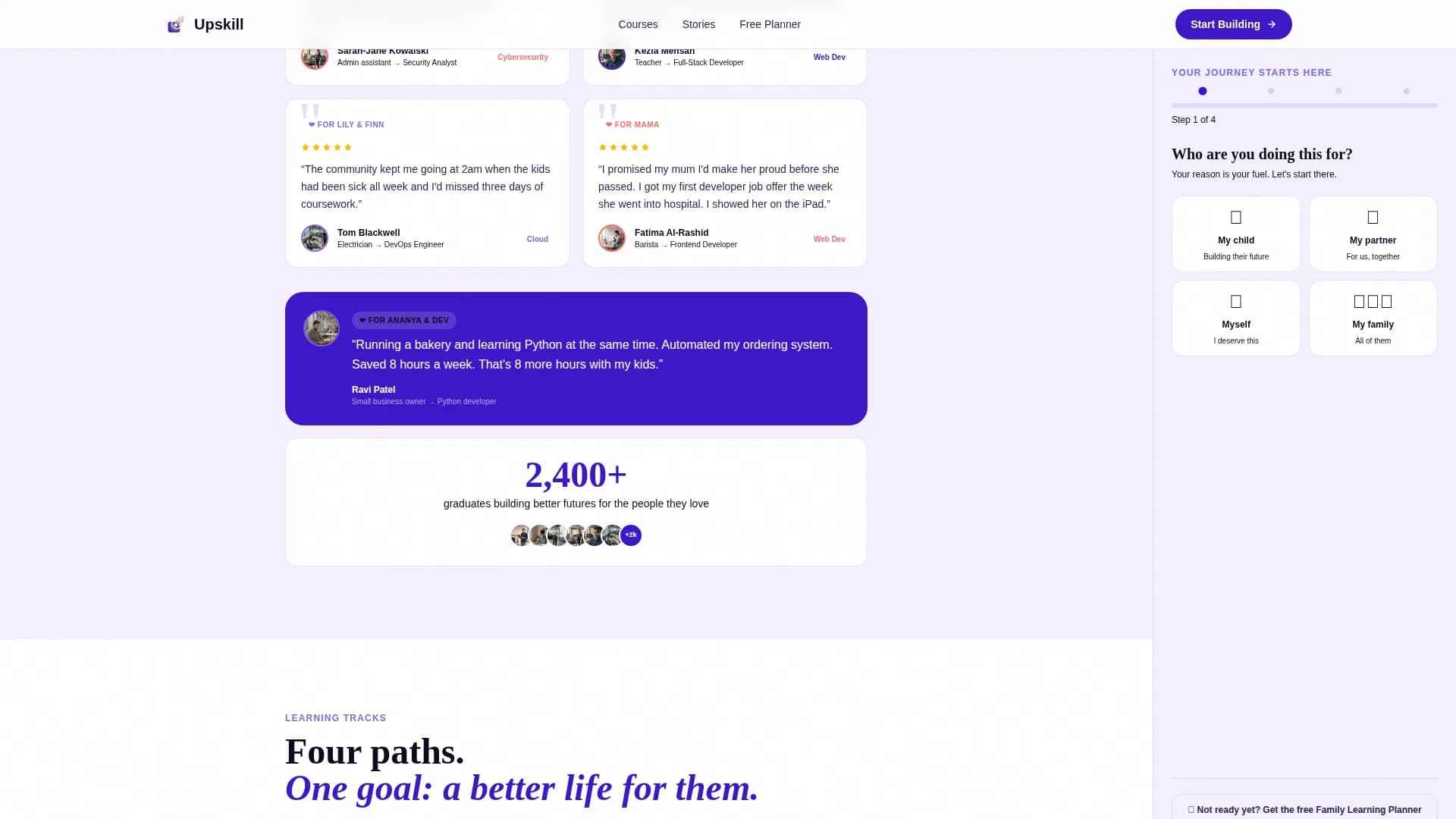 Upskill - Tech Training Landing page Template