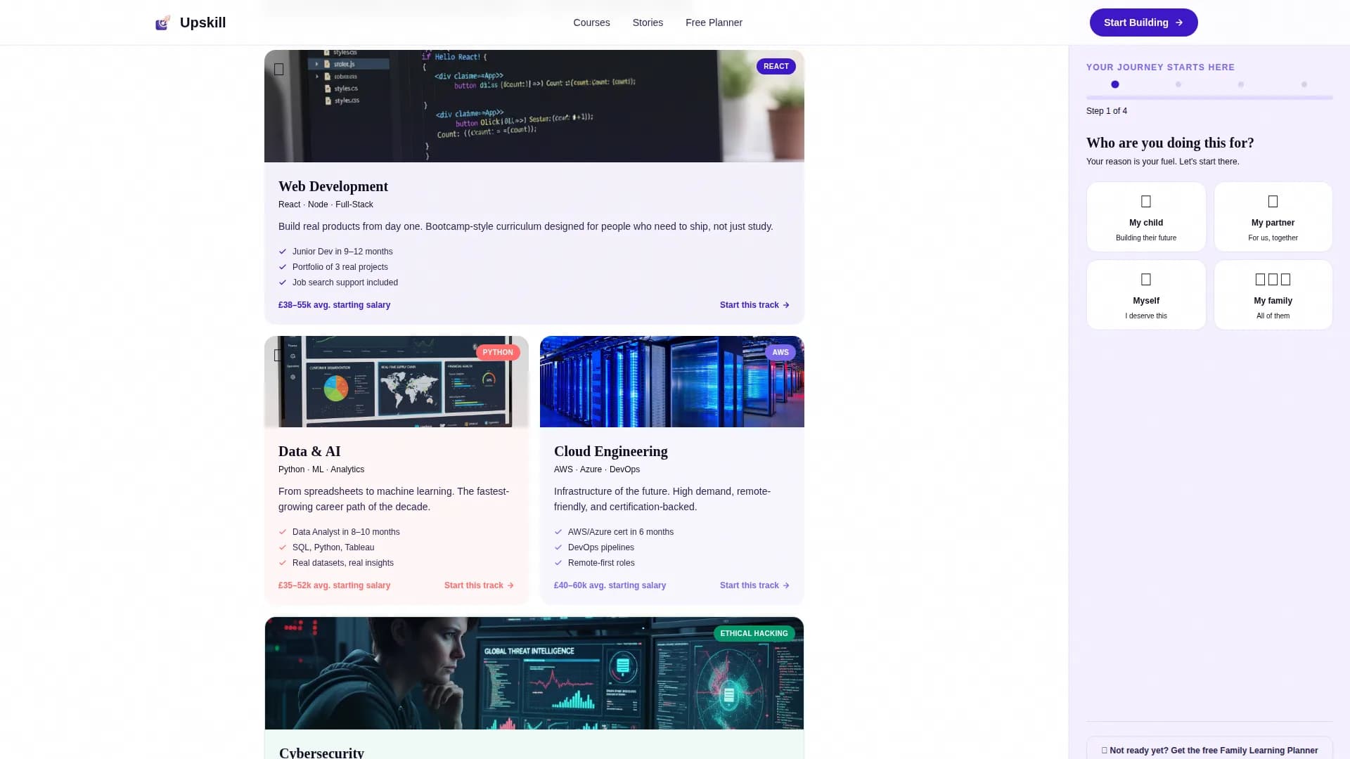 Upskill - Tech Training Landing page Template