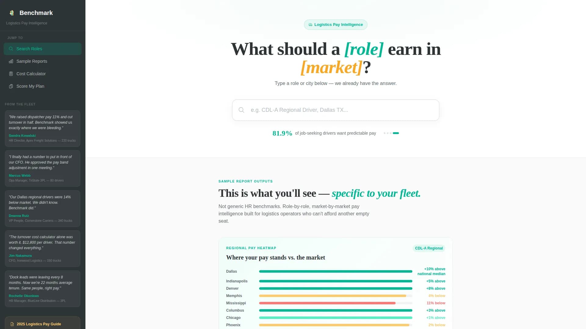 Benchmark - Transportation Compensation Landing page Template