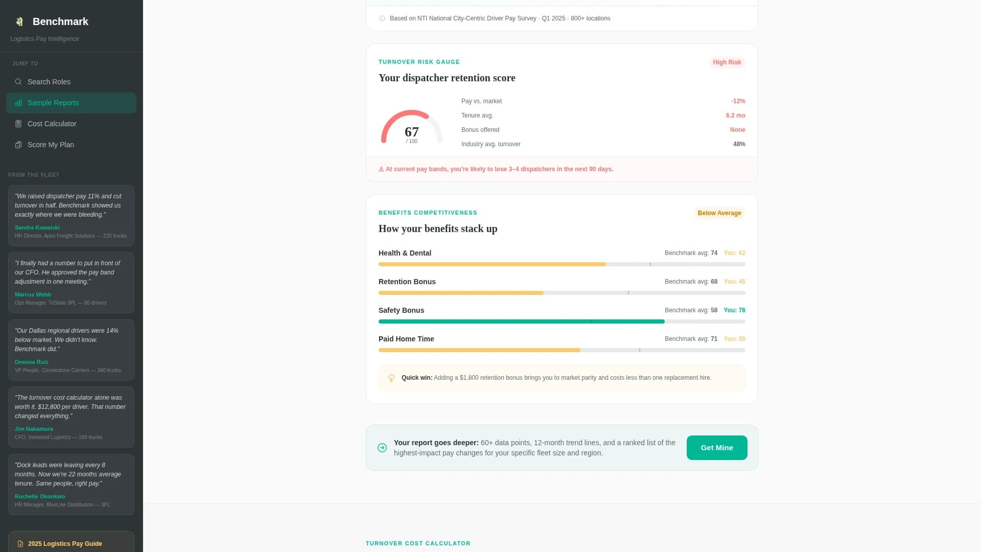 Benchmark - Transportation Compensation Landing page Template