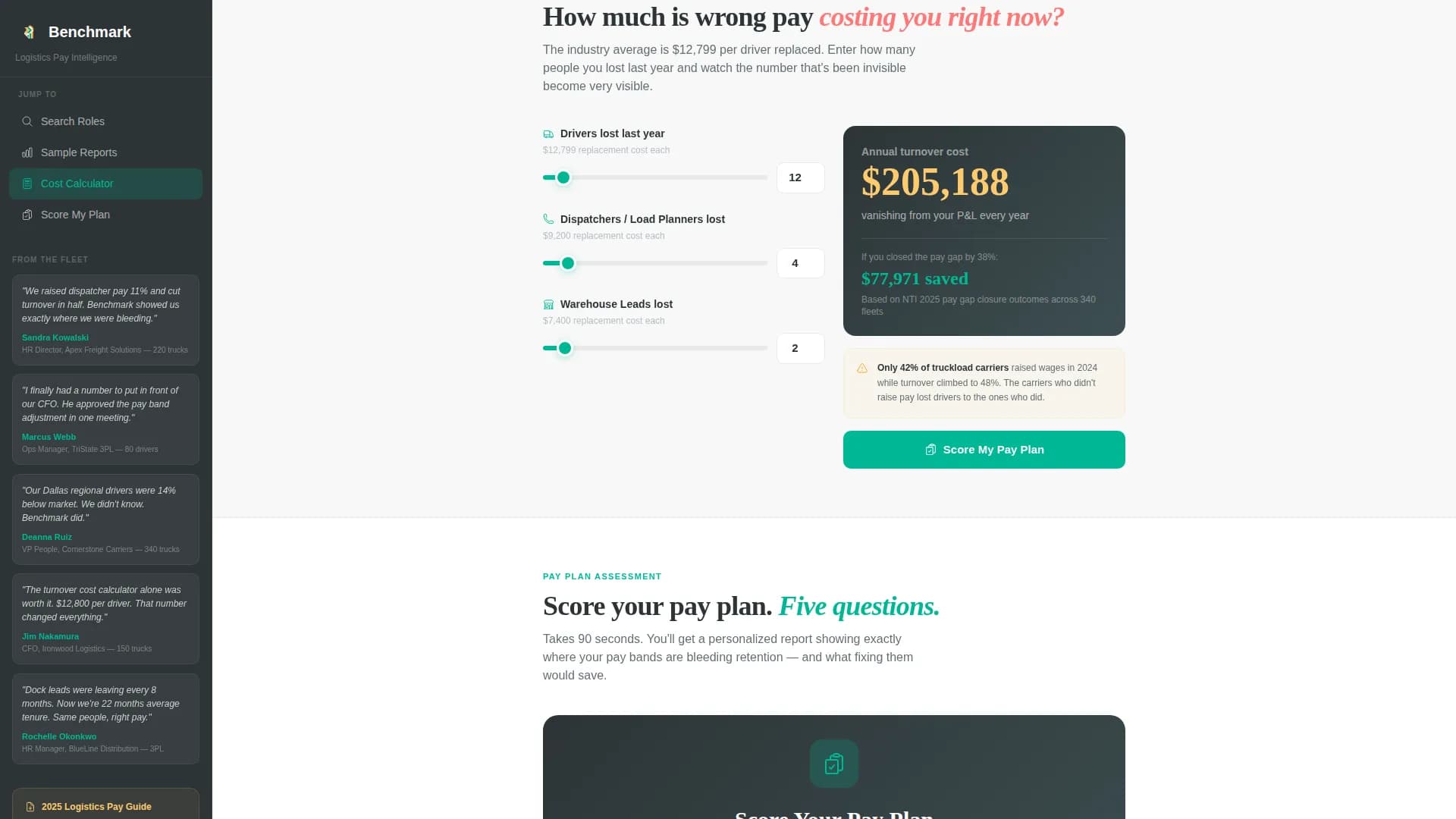 Benchmark - Transportation Compensation Landing page Template