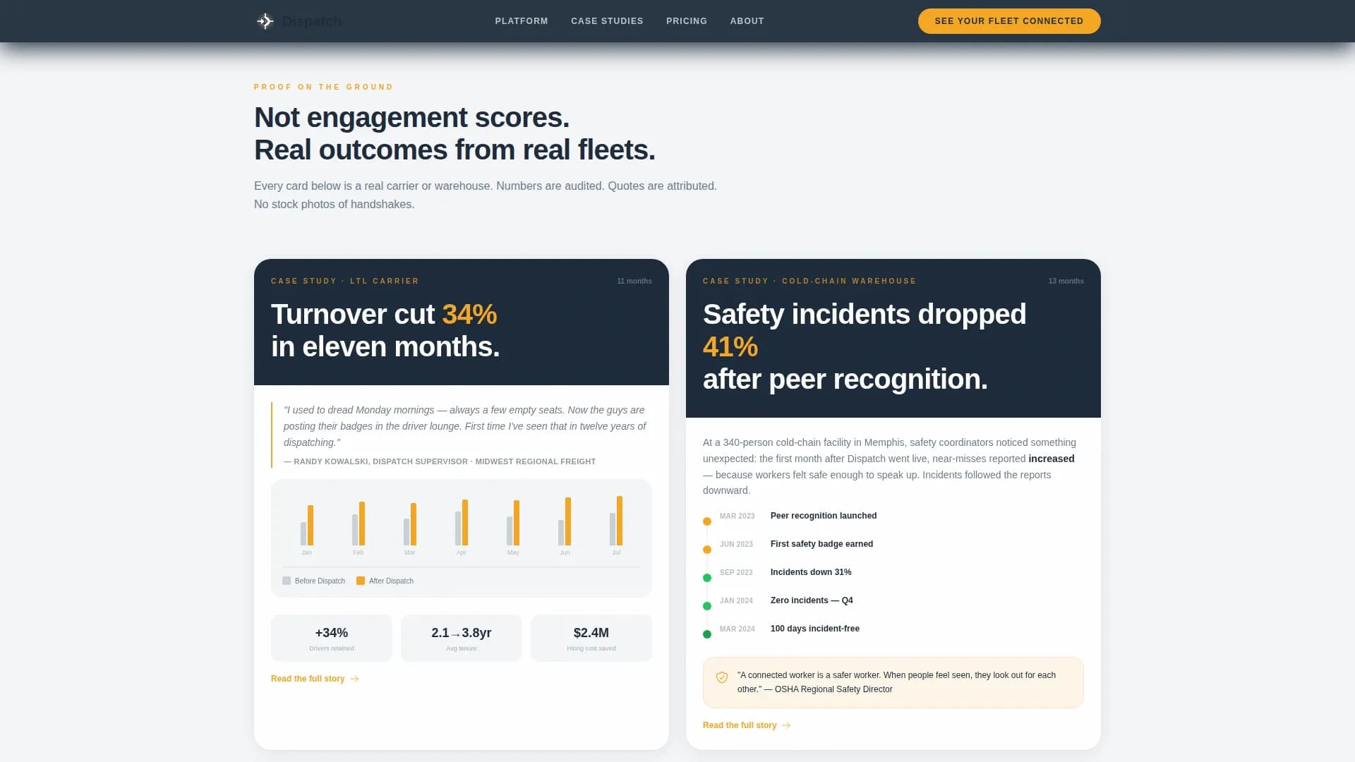Dispatch - Employee Engagement Landing page Template