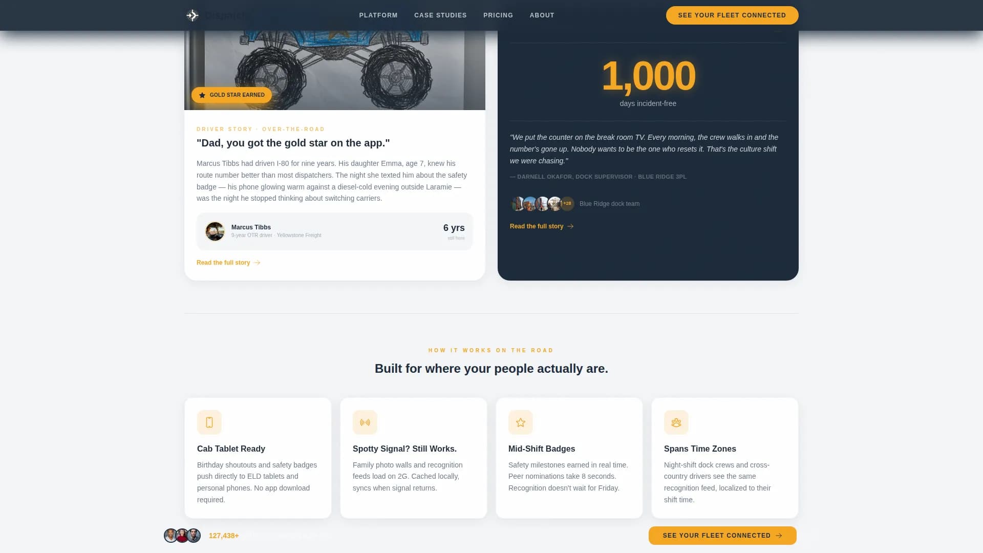 Dispatch - Employee Engagement Landing page Template