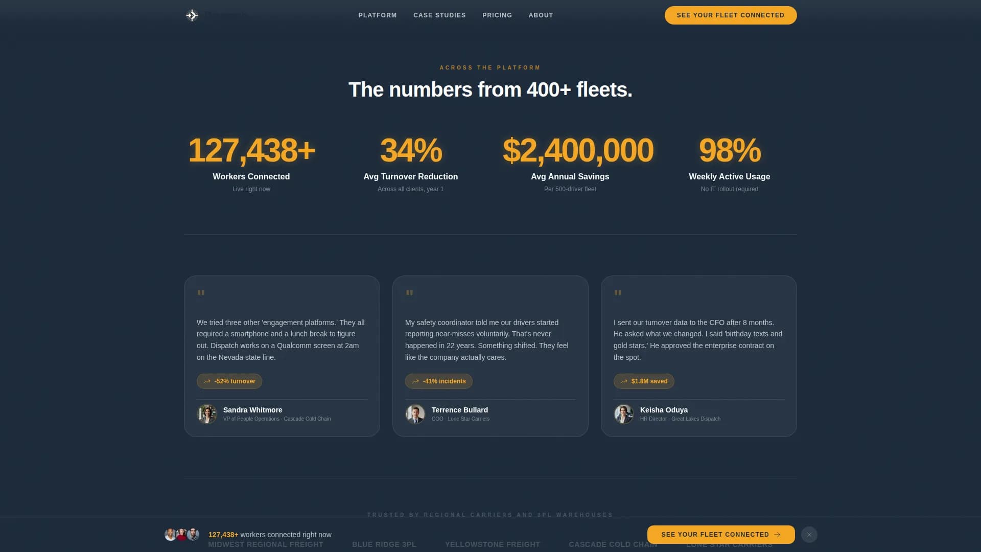 Dispatch - Employee Engagement Landing page Template