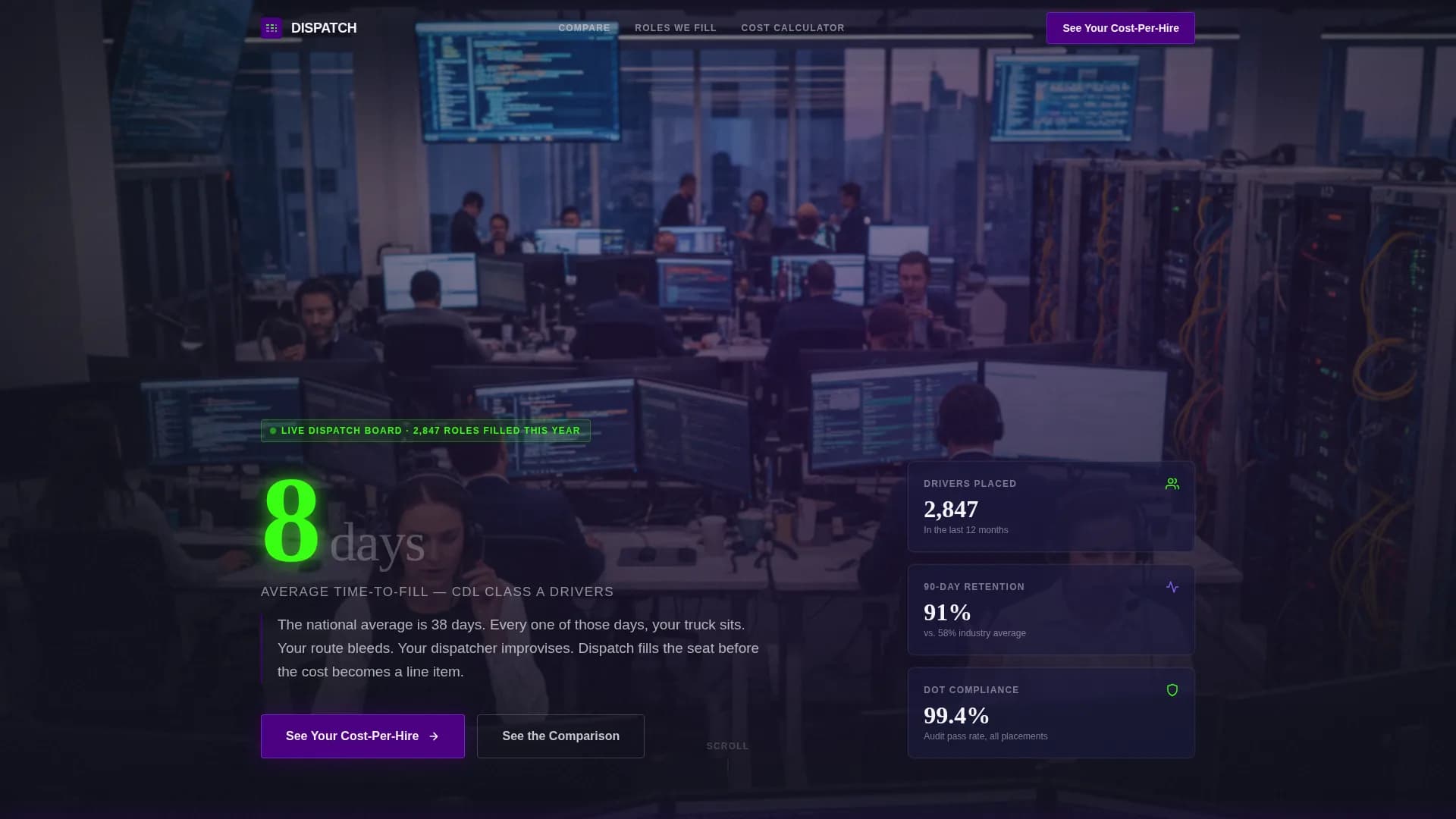 Dispatch - Recruitment Services Landing page Template