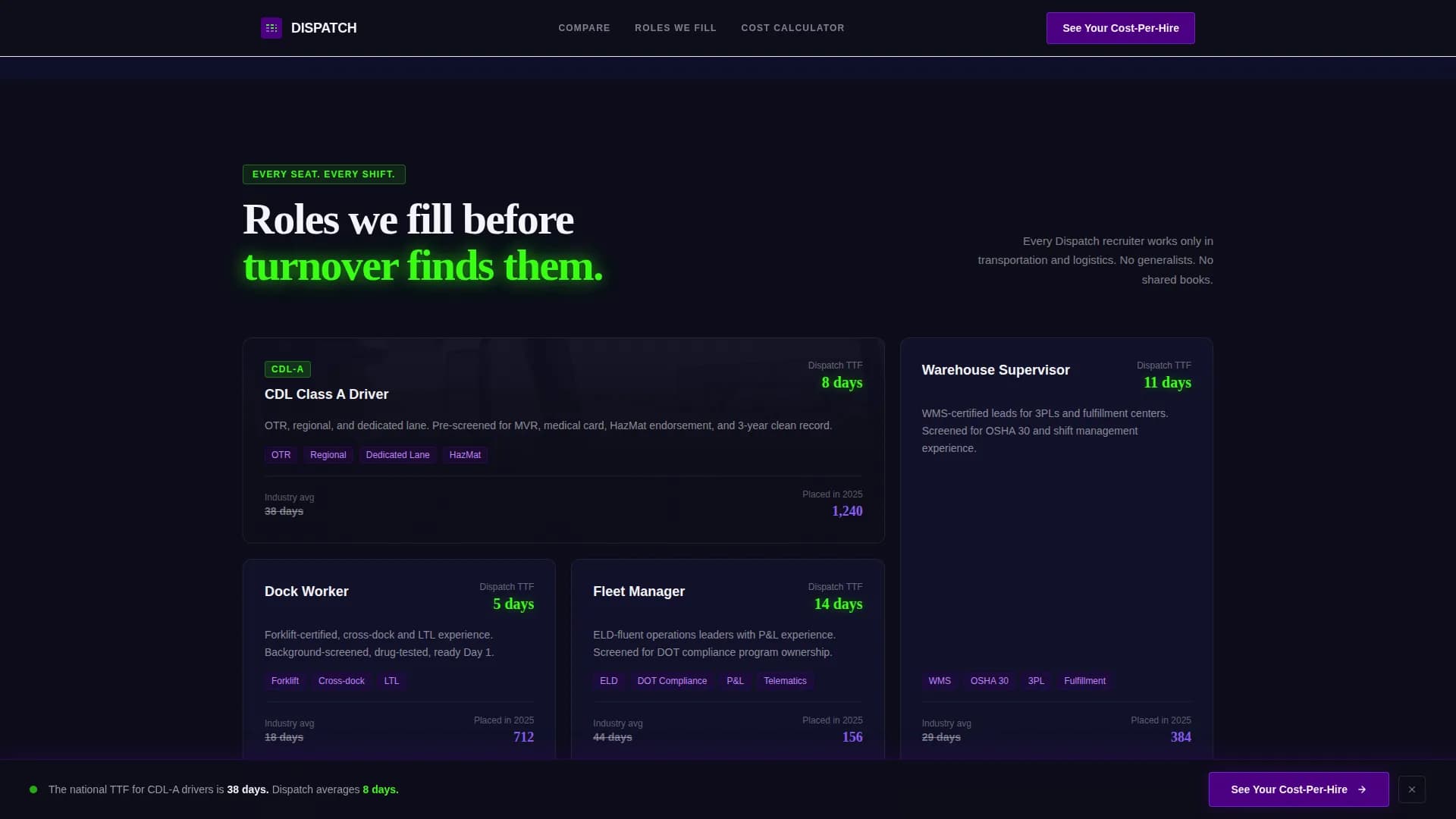 Dispatch - Recruitment Services Landing page Template