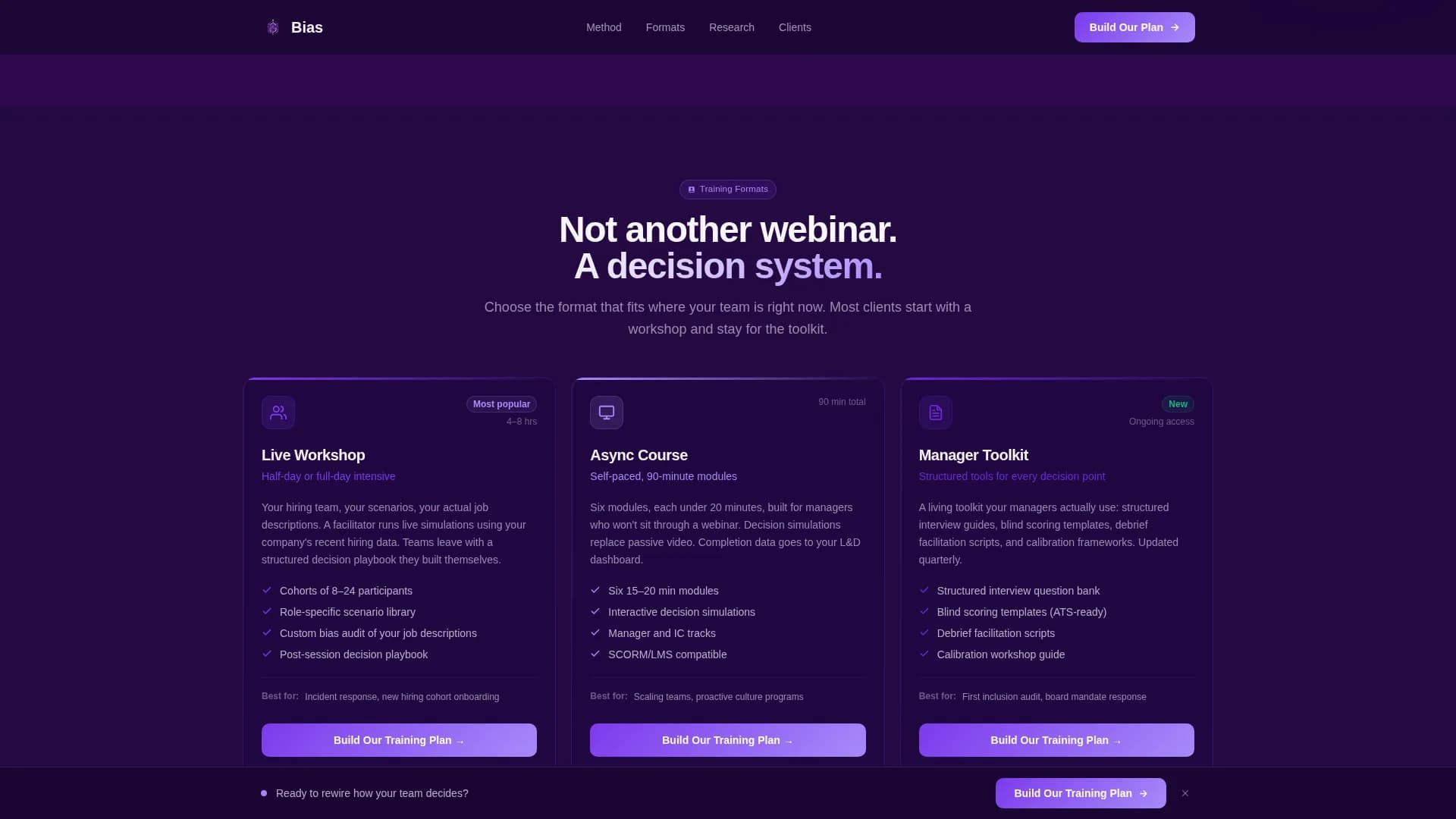 Recognize - Training Services Landing page Template