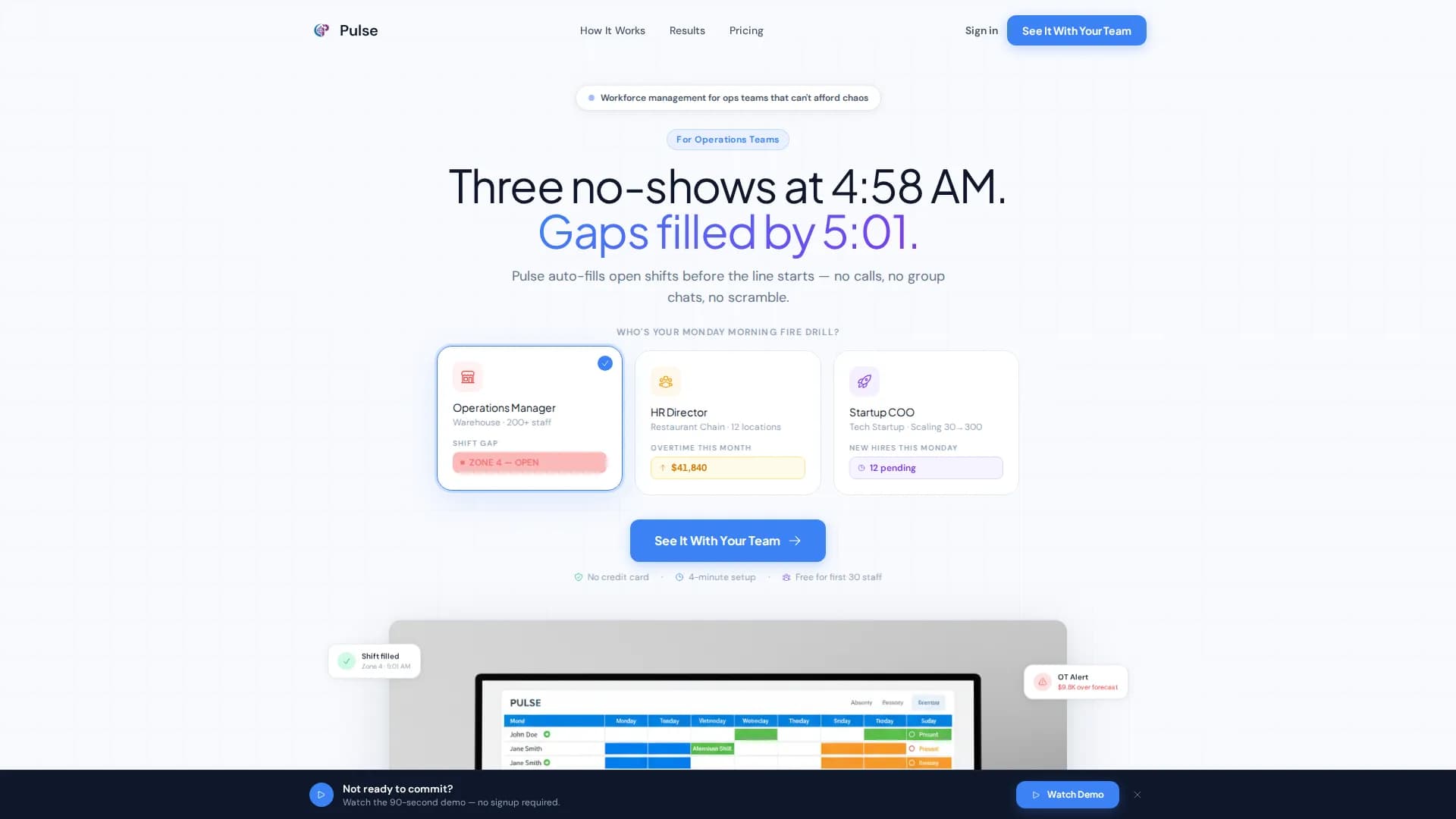 Pulse - Workforce Management Landing page Template