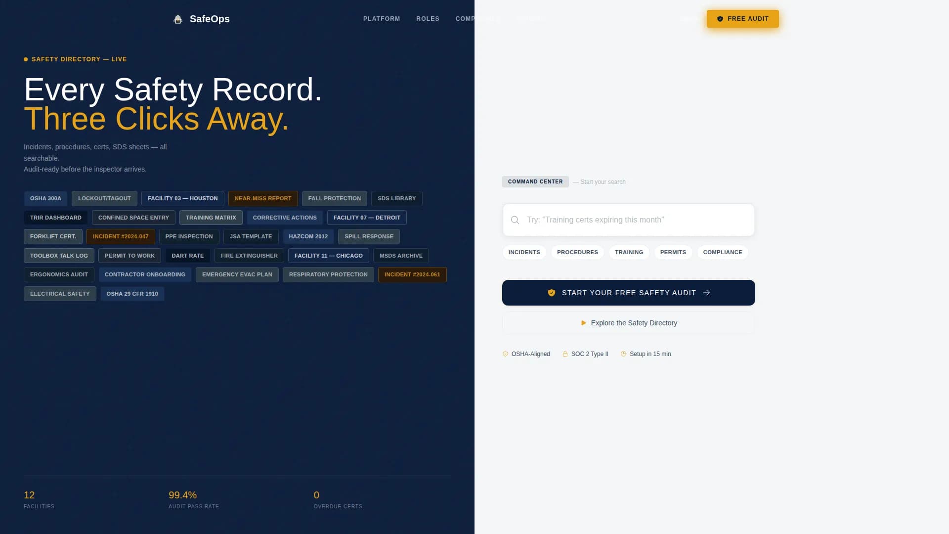 SafeOps - Safety Software Landing page Template