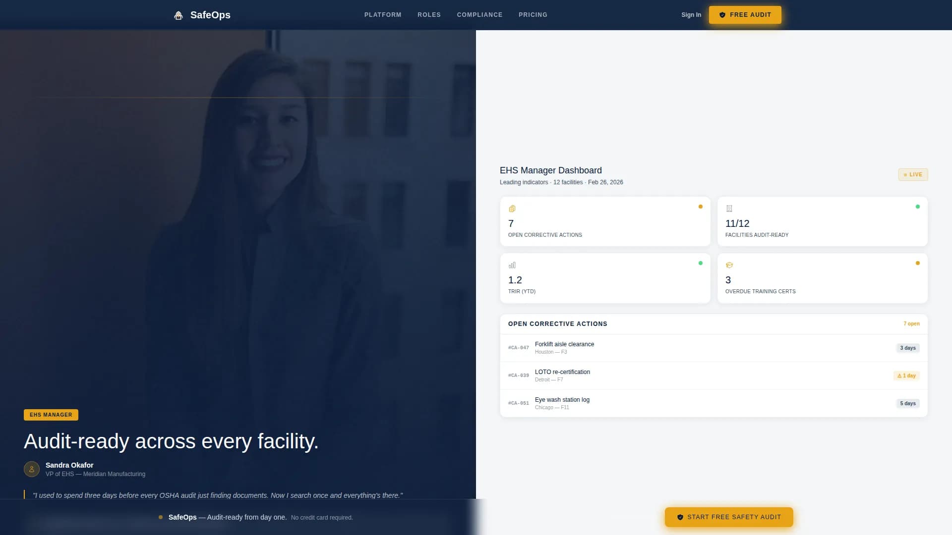 SafeOps - Safety Software Landing page Template