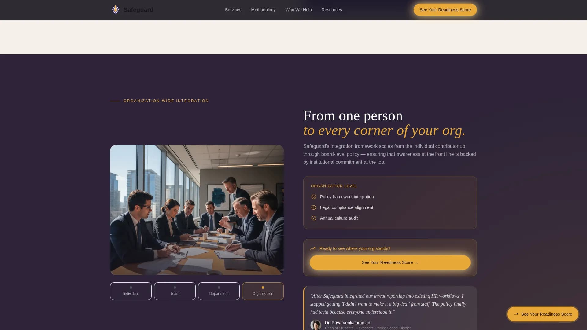 Safeguard - Prevention Services Landing page Template
