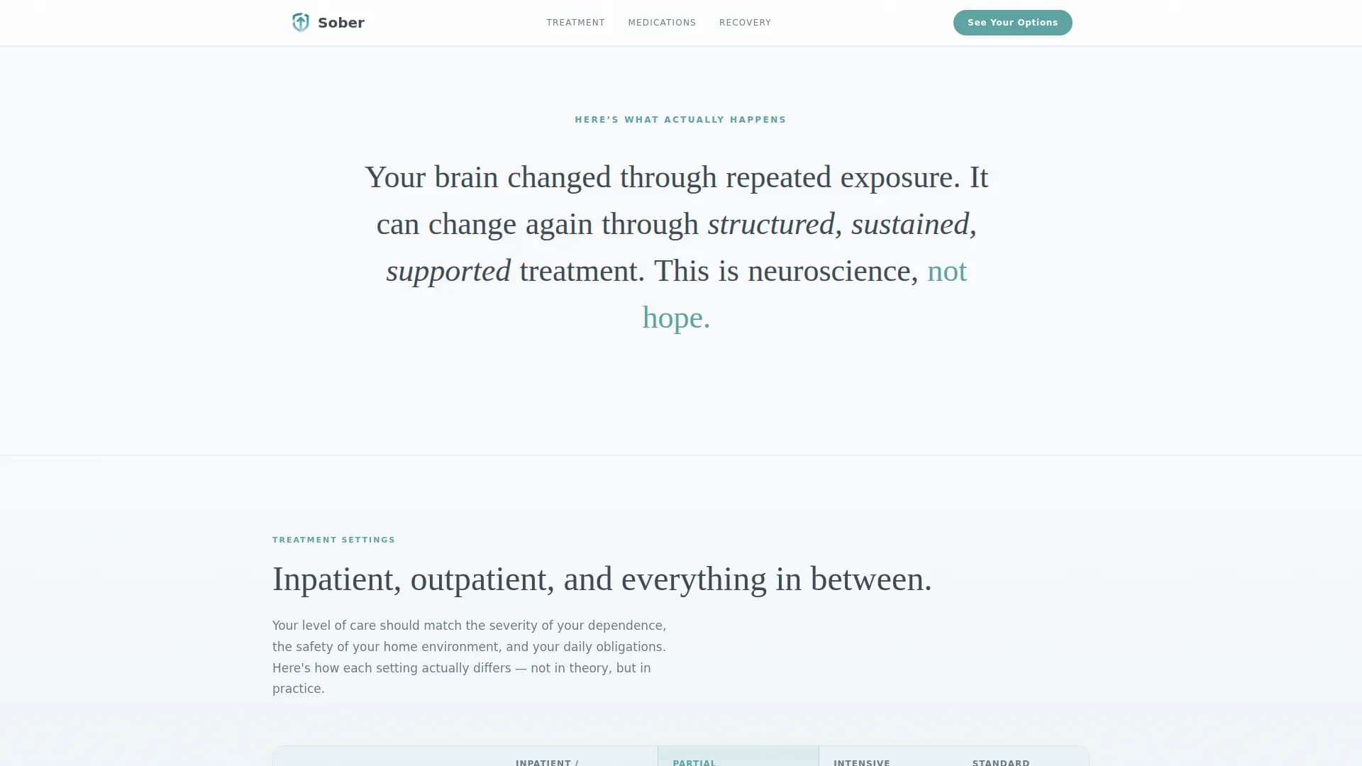 Sober - Patient Education Landing page Template