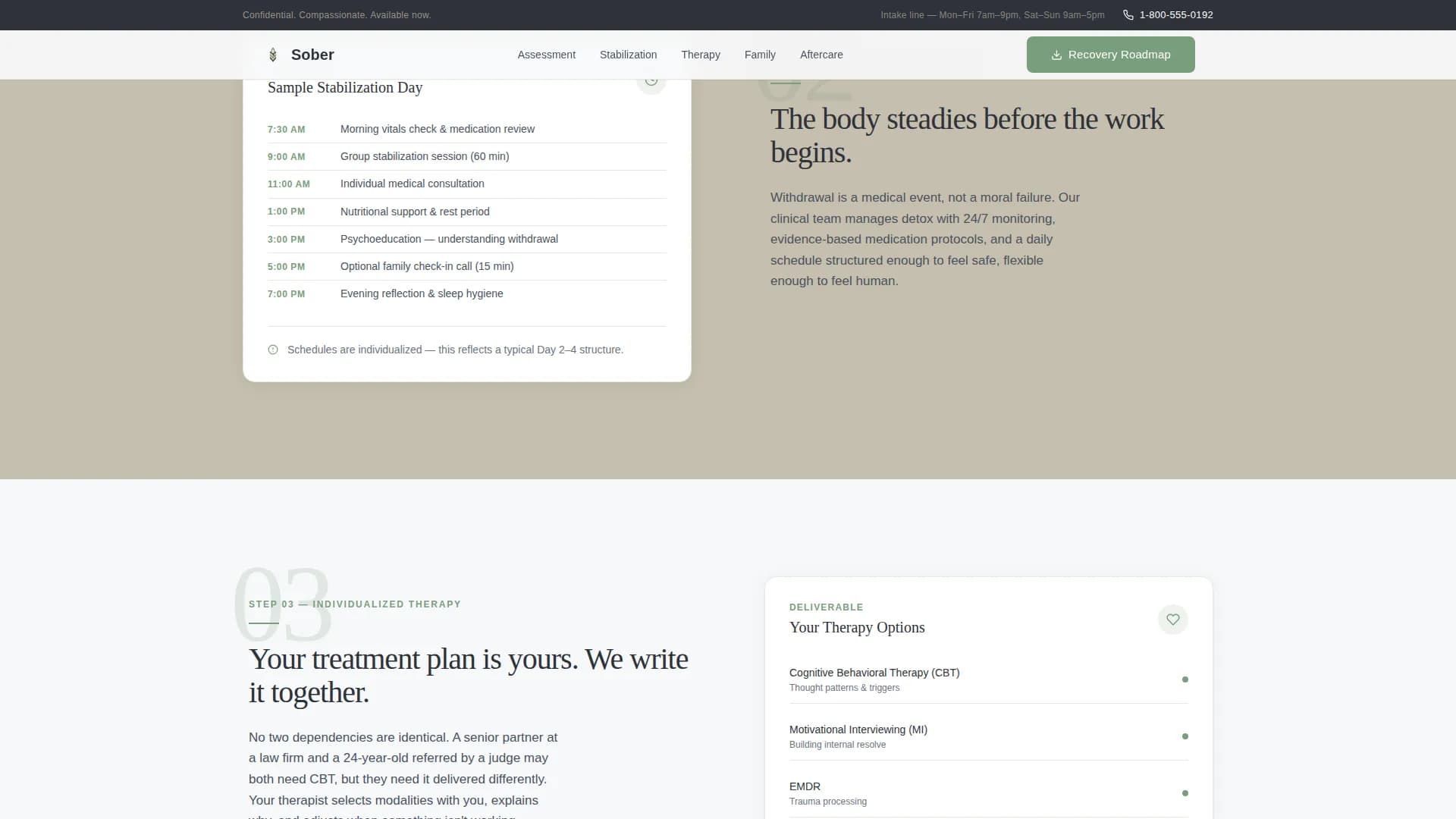 Sober - Specialist Clinic Landing Page Template