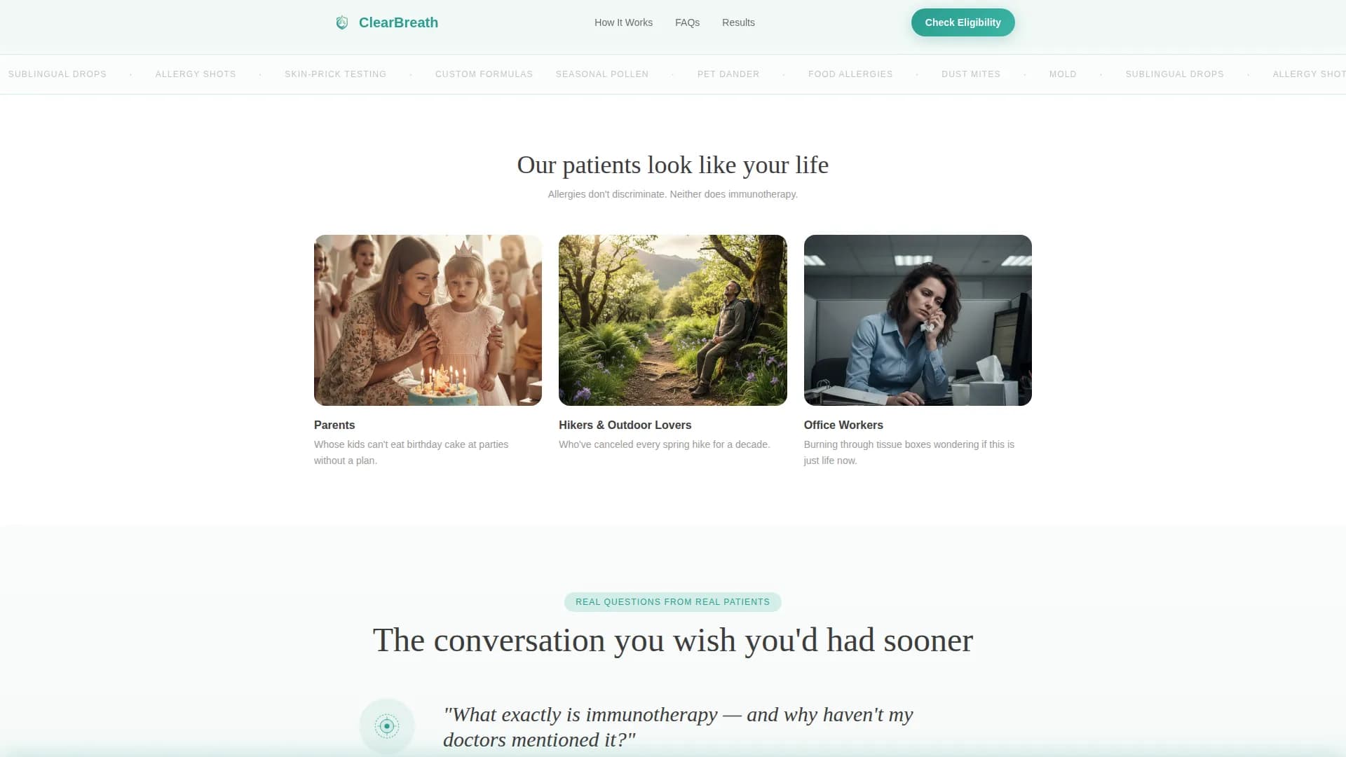 Score - Allergy Services Landing Page Template