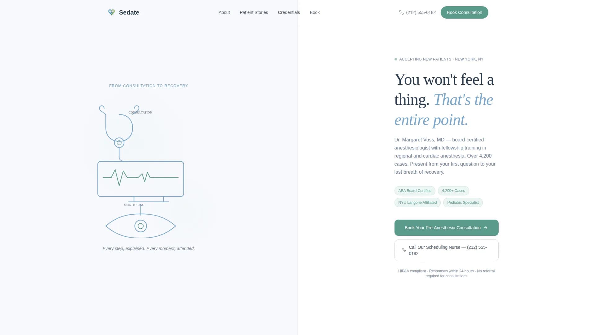 Clarity - Anesthesia Consulting Landing Page Template