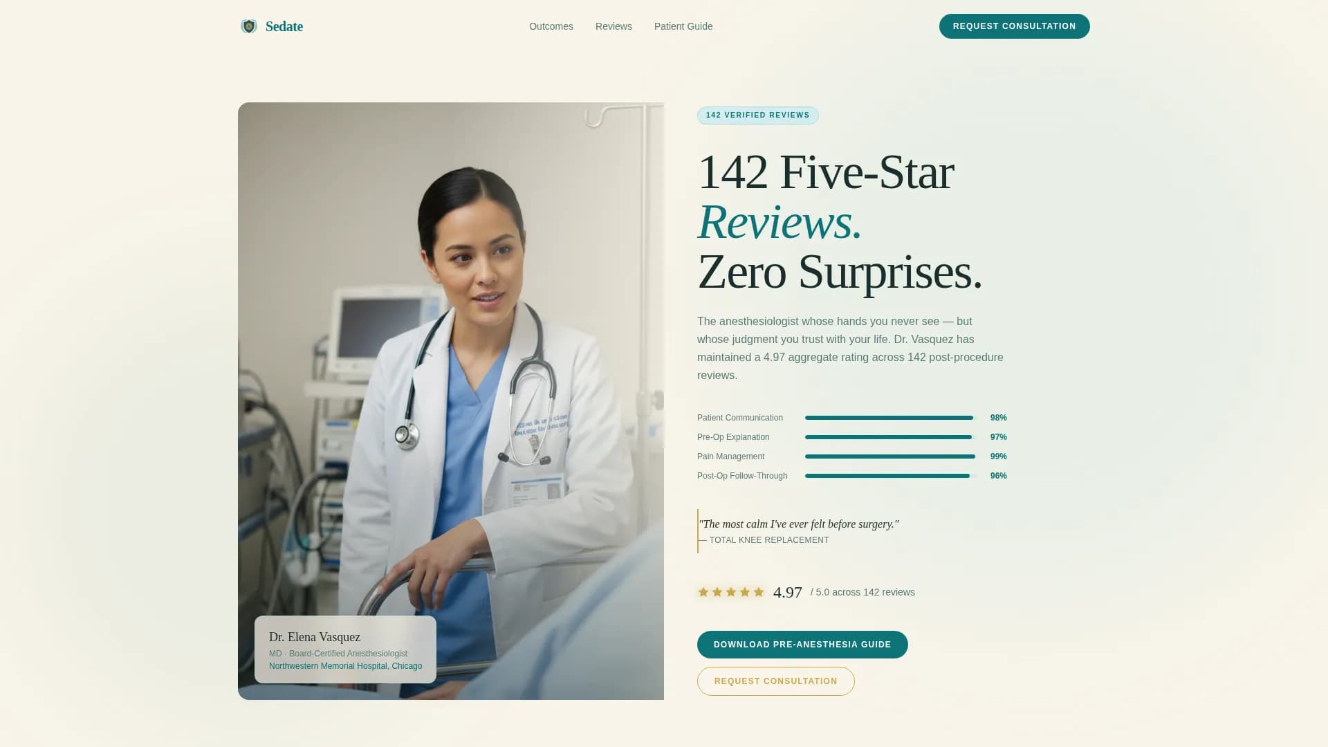 Trust - Anesthesia Services Landing Page Template