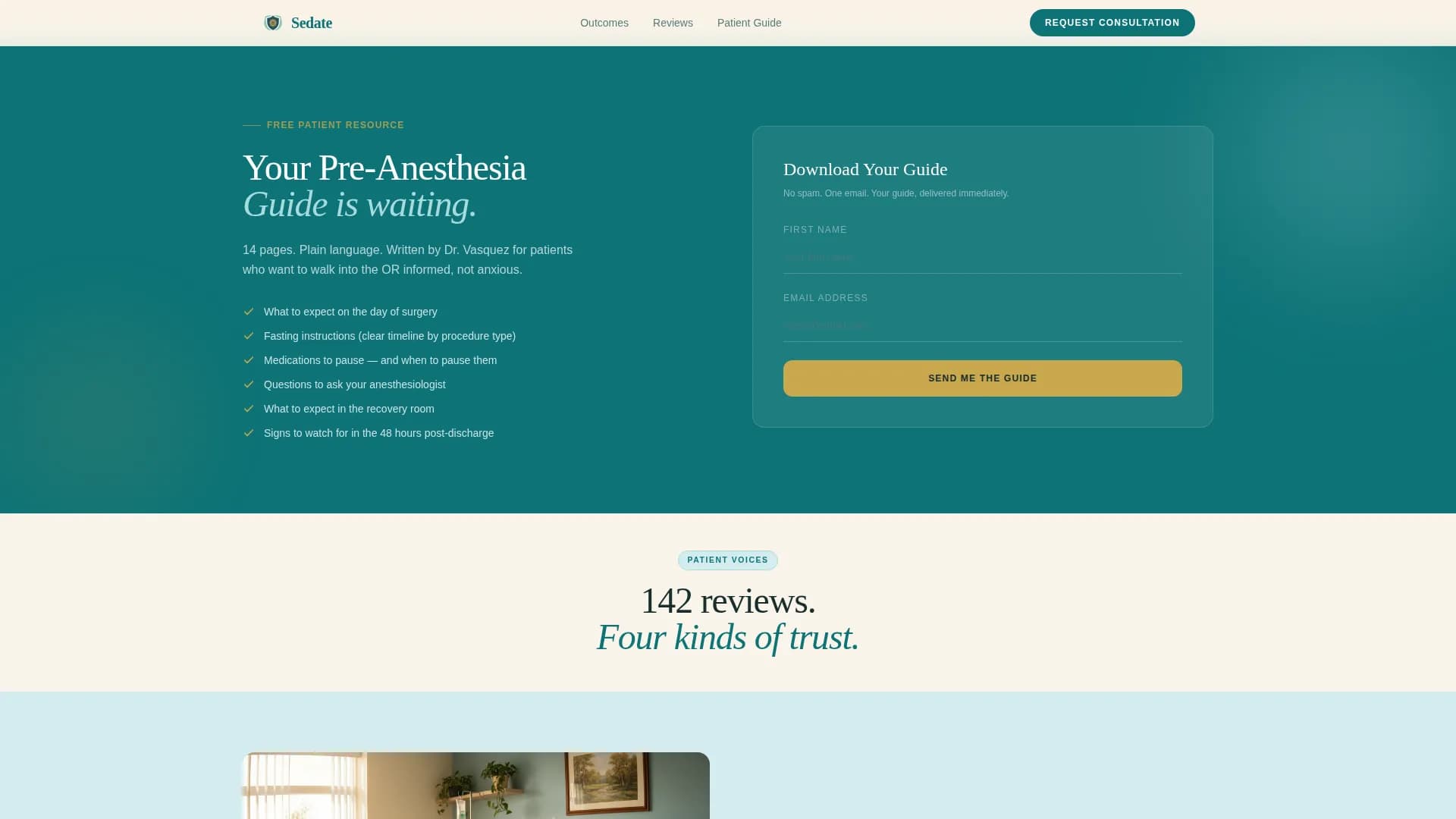 Trust - Anesthesia Services Landing Page Template