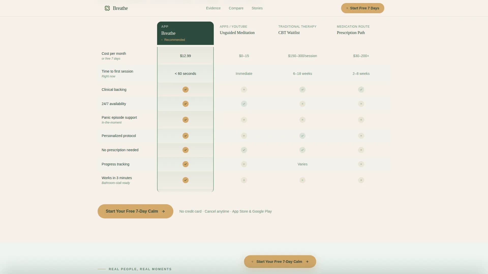 Breathe - Therapy App Landing Page Template