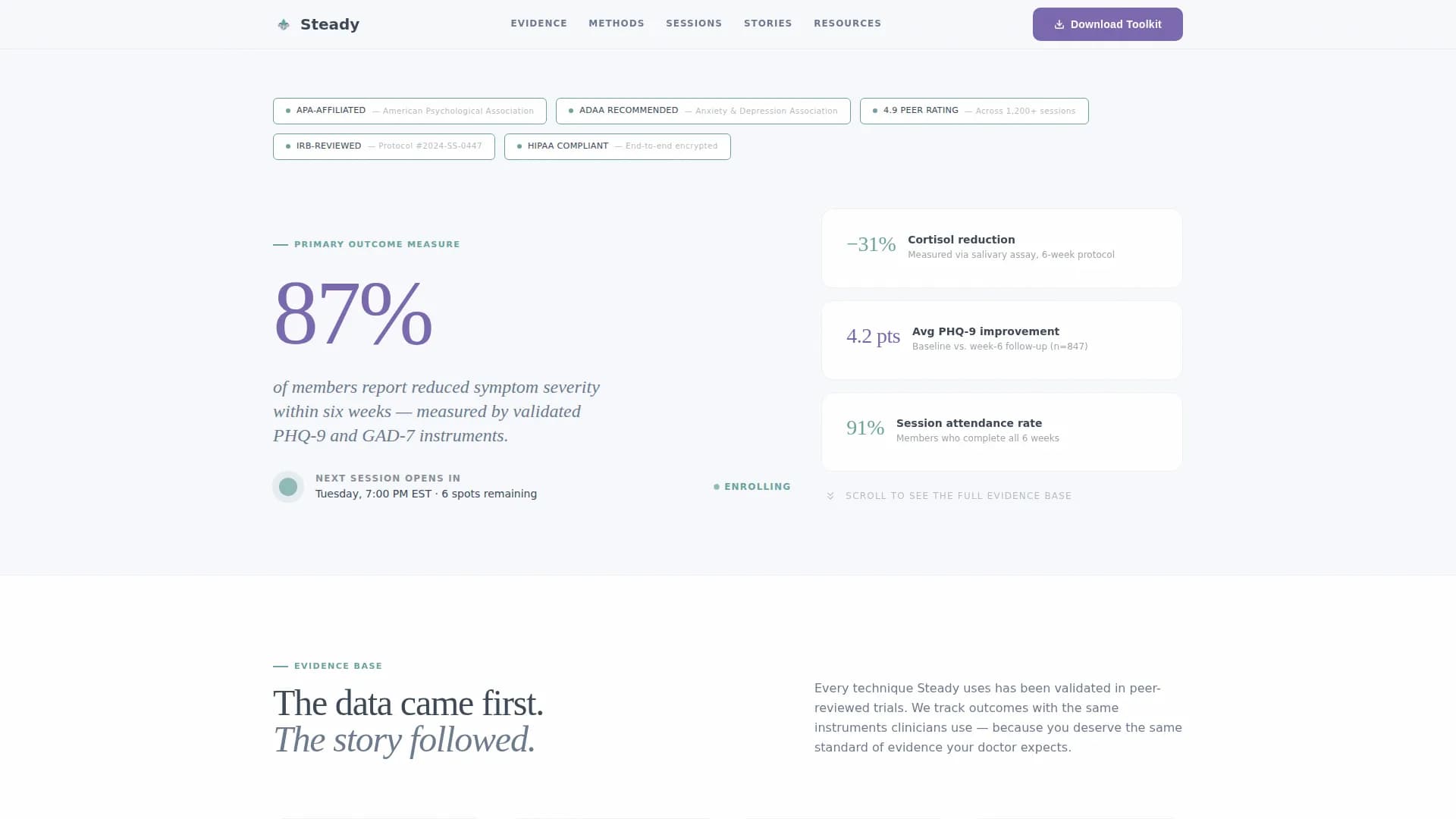 Steady - Support Groups Landing Page Template