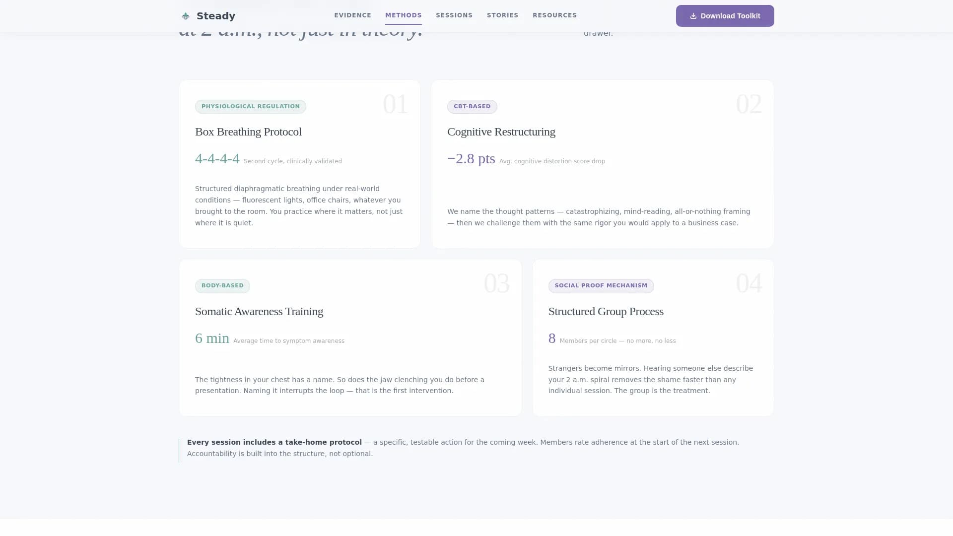 Steady - Support Groups Landing Page Template