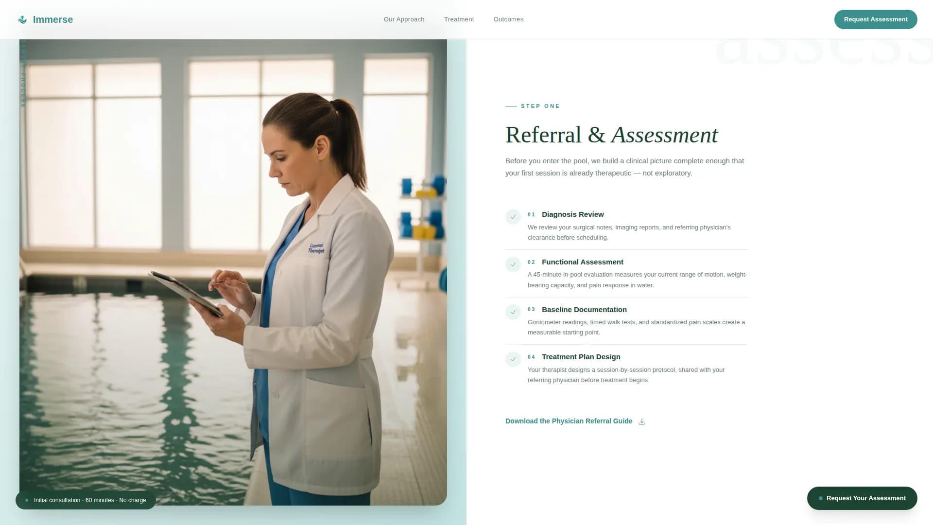 Immerse - Therapy Center Landing Page Template