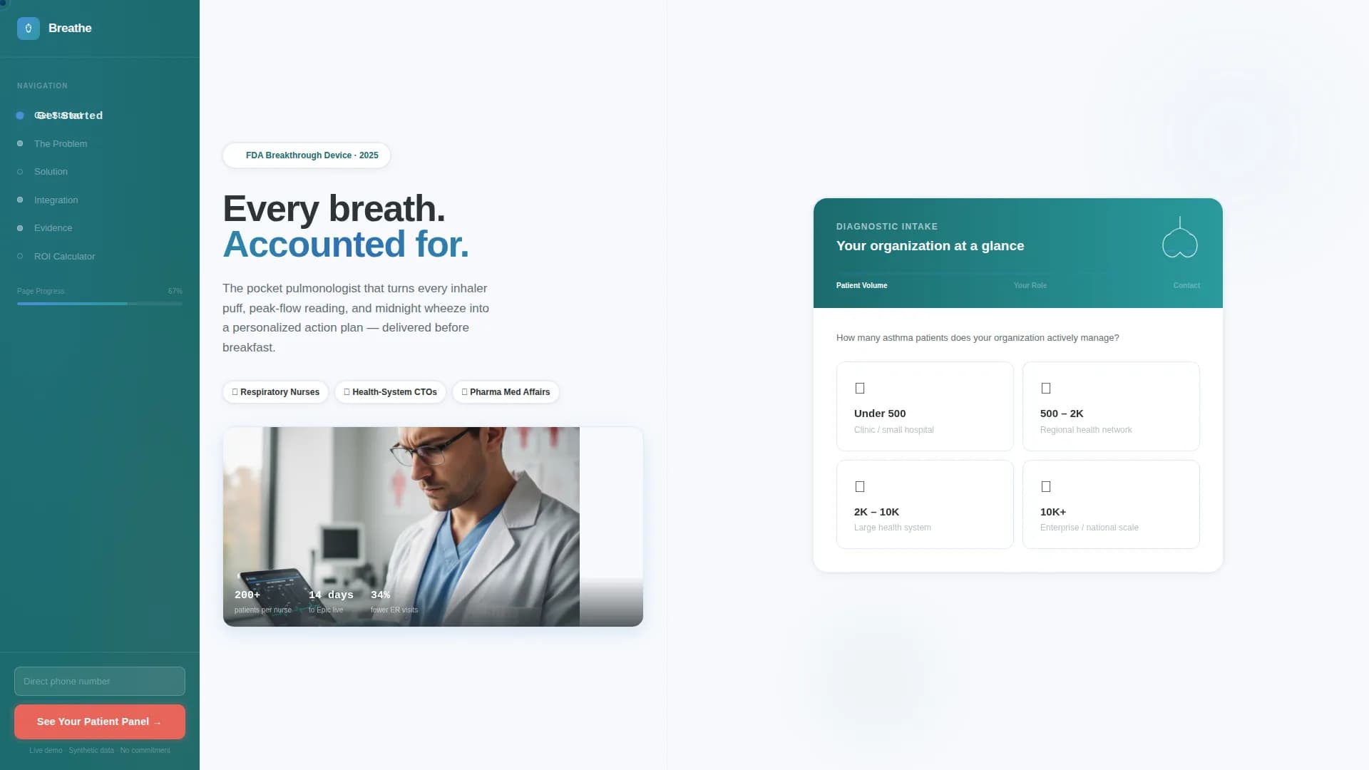 Breathe - Digital Platform Landing Page Template