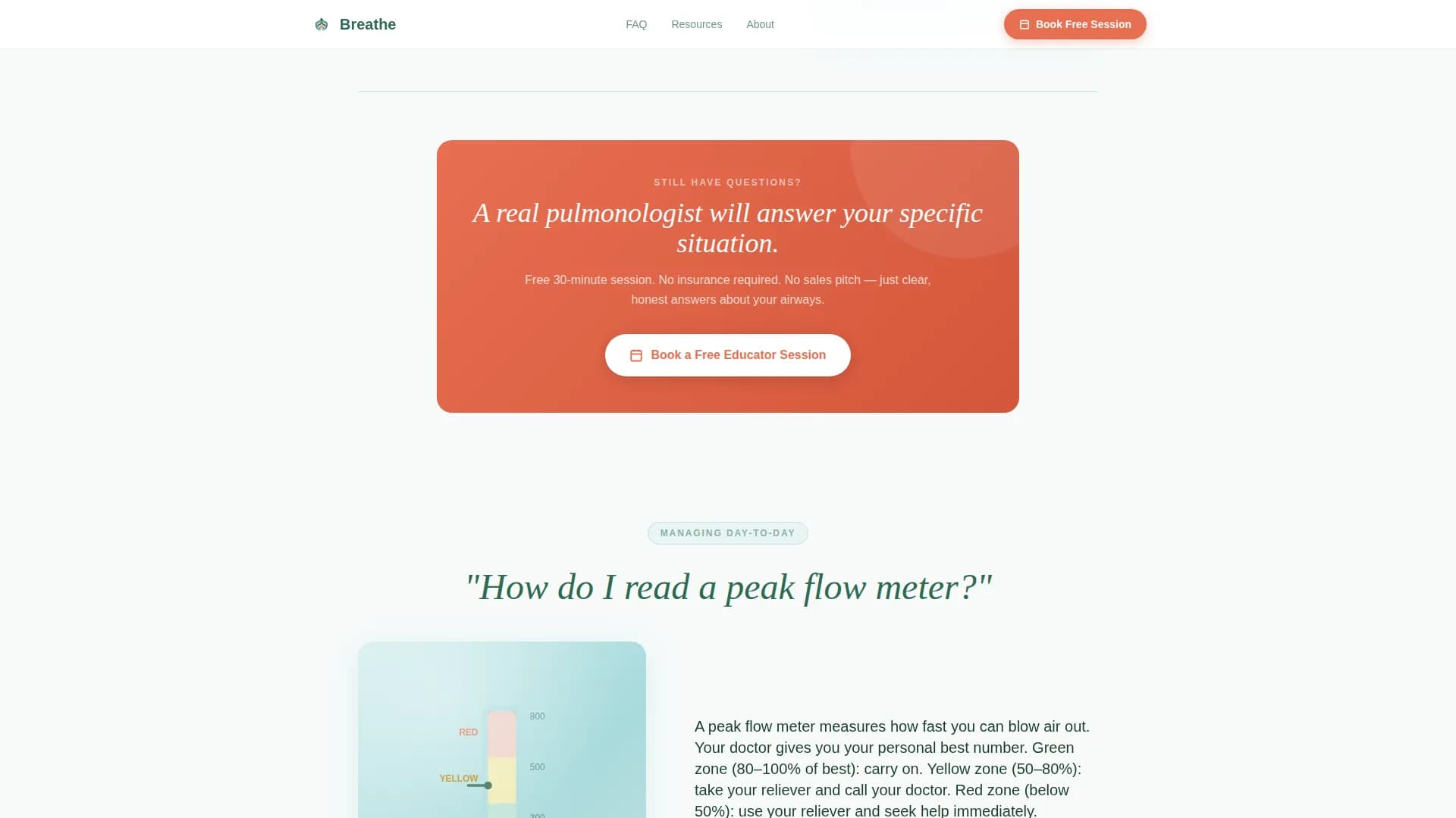 Breathe - Patient Education Landing Page Template