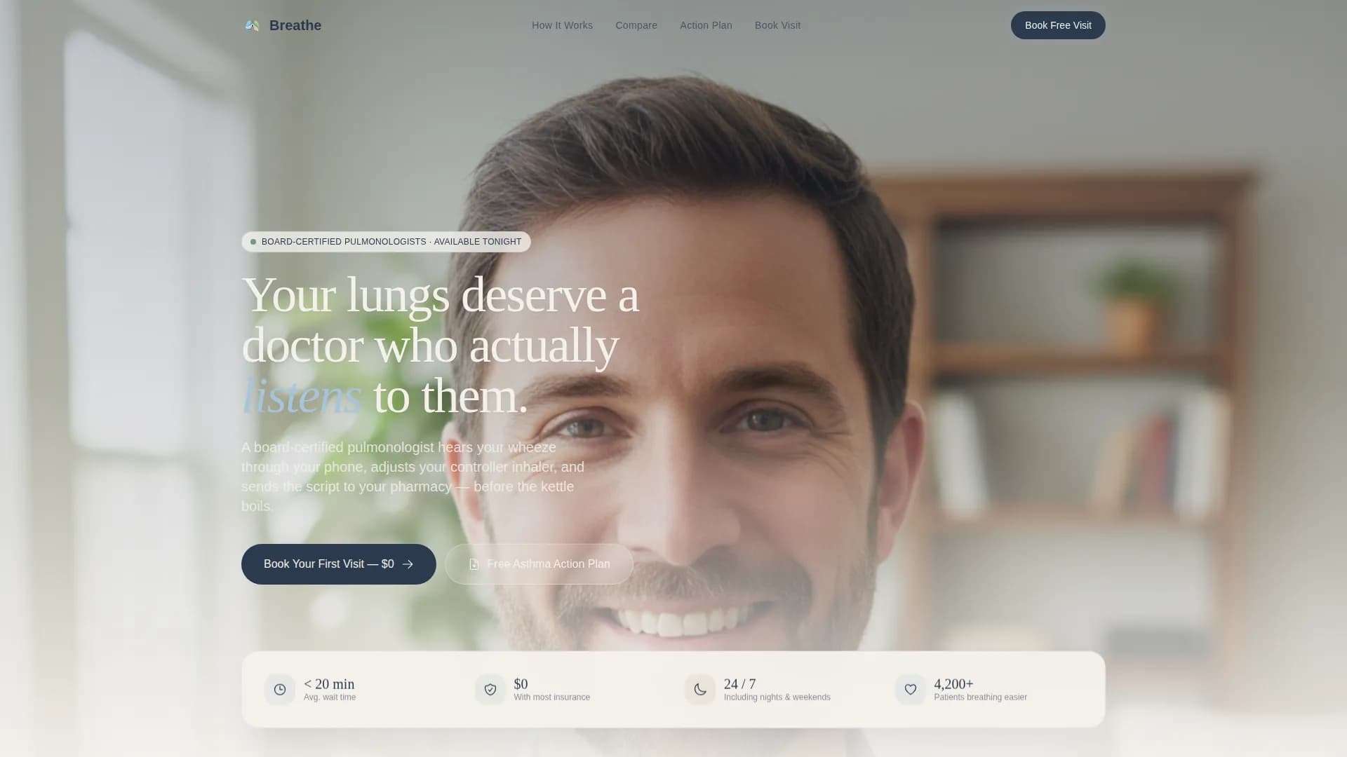 Breathe - Pulmonology Services Landing Page Template