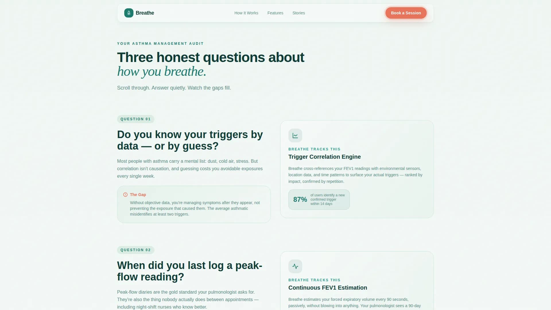Breathe - Wearable Monitor Landing Page Template