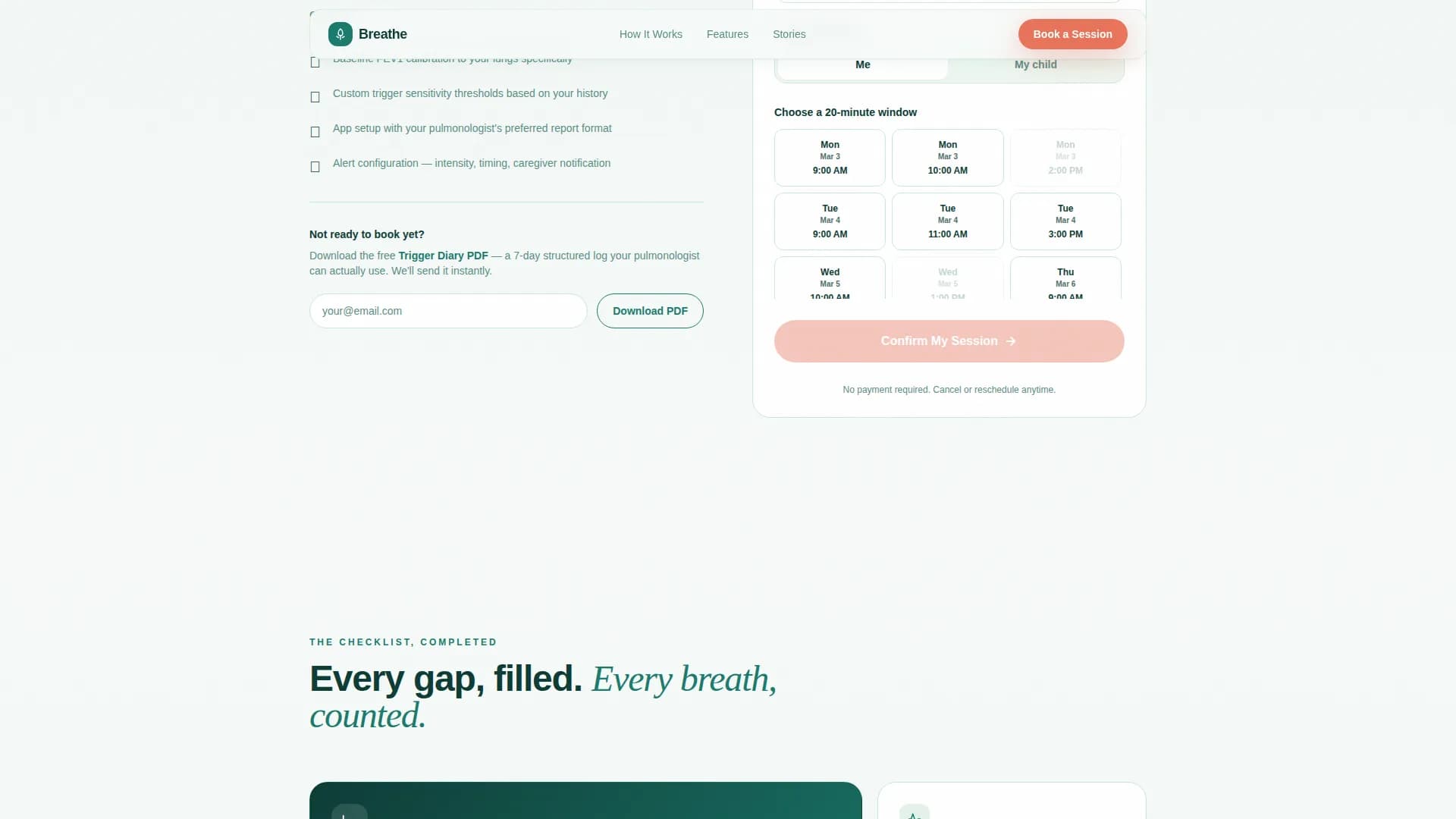 Breathe - Wearable Monitor Landing Page Template