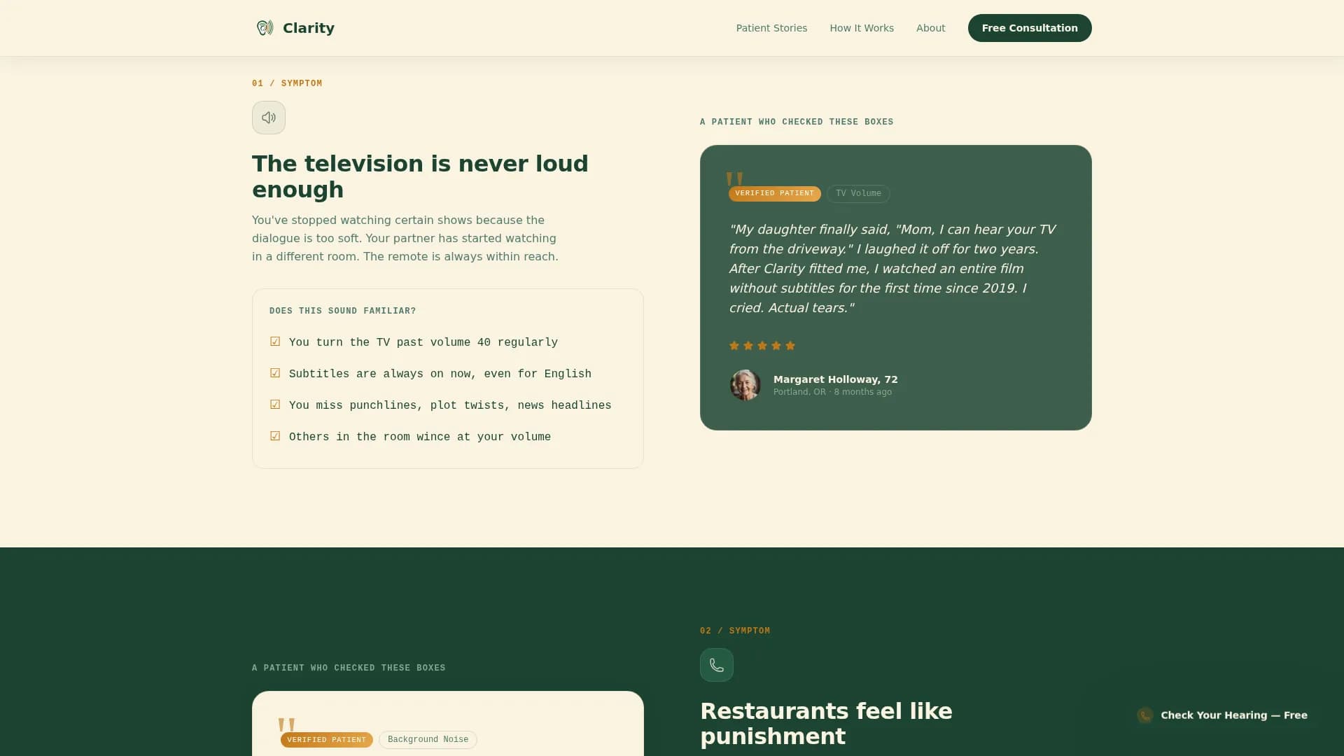 Clarity - Audiology Review Landing page Template