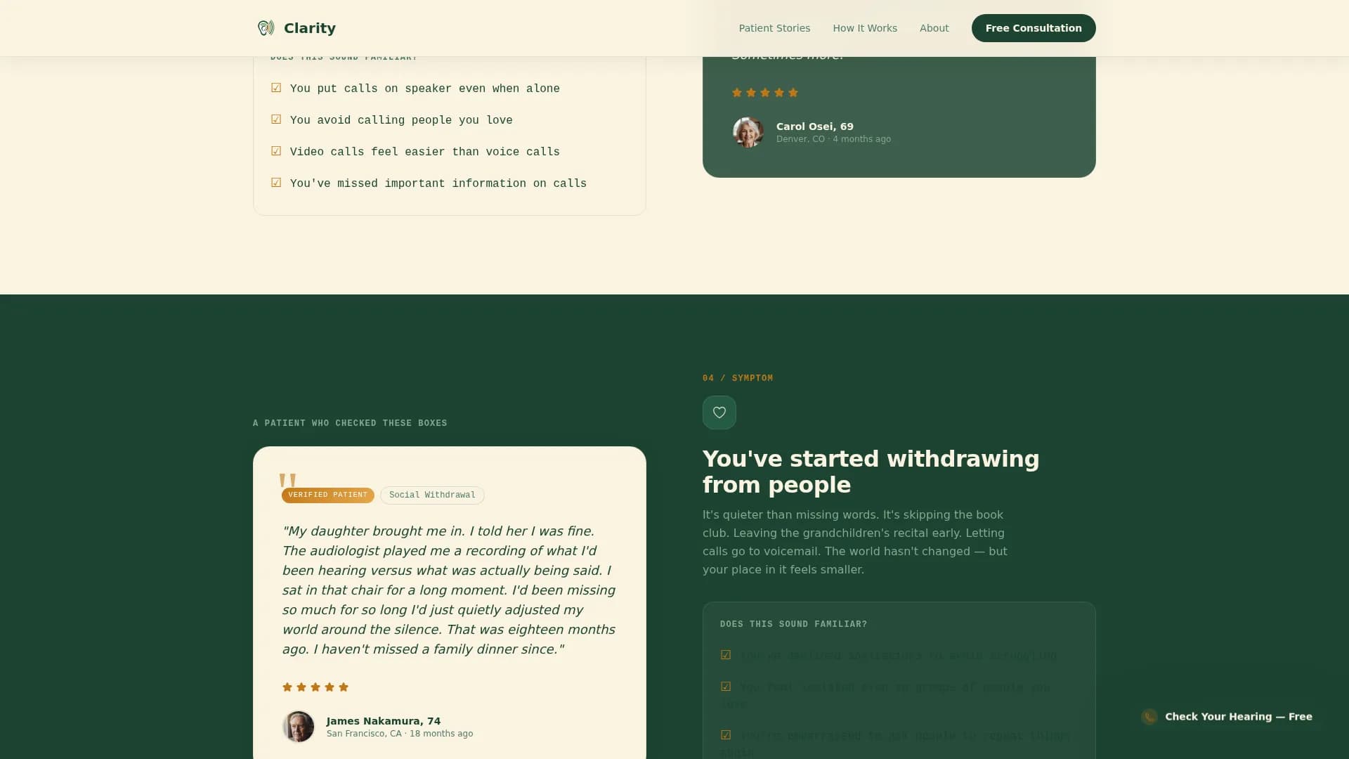 Clarity - Audiology Review Landing page Template