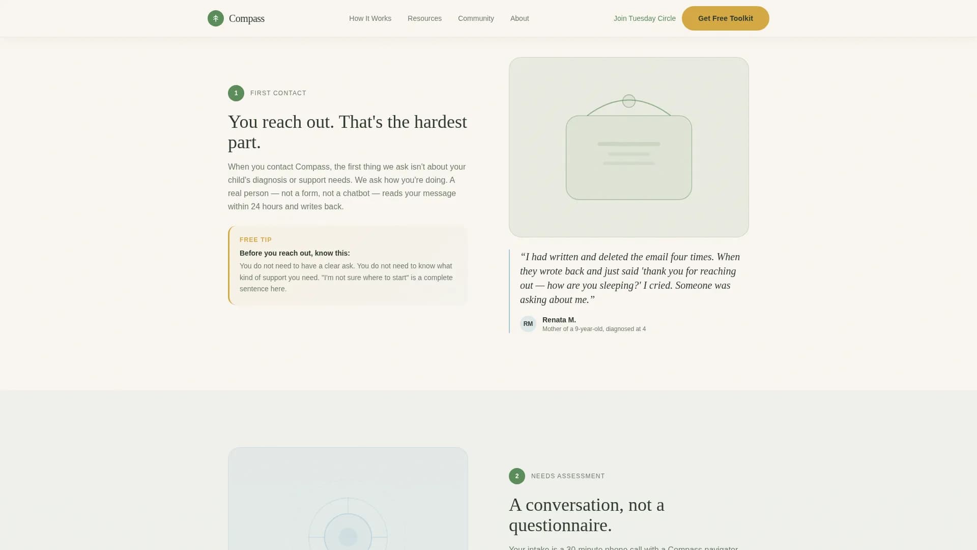 Compass - Caregiver Support Landing Page Template