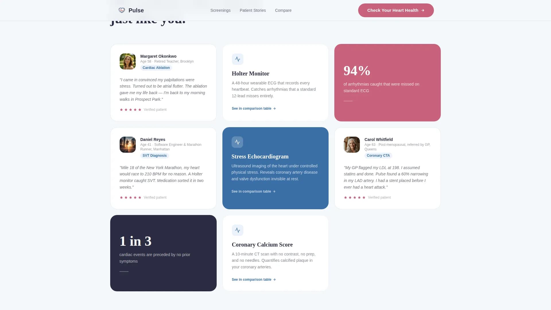 Cardiology Practice Website Template with Heart Health Assessment