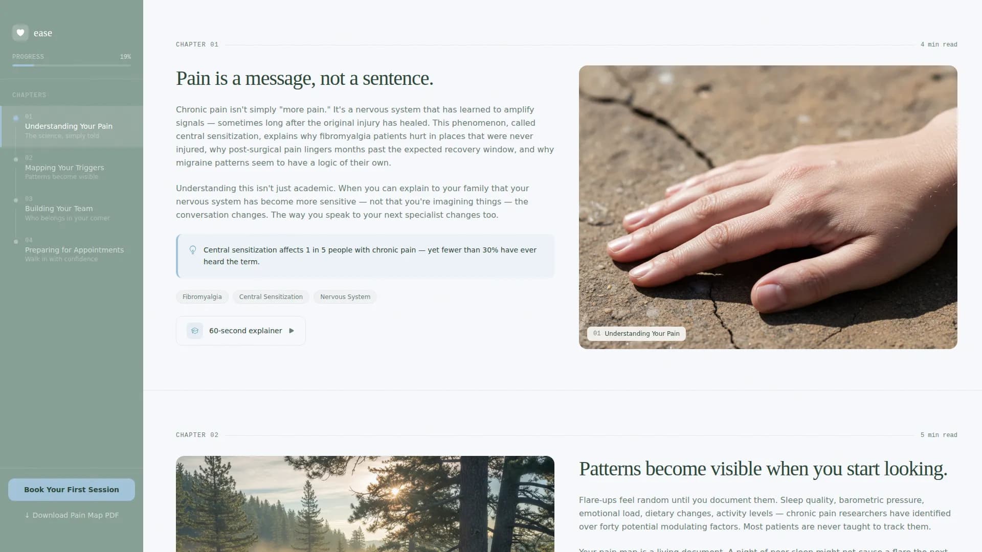 Chronic Pain Care Booking Website Template