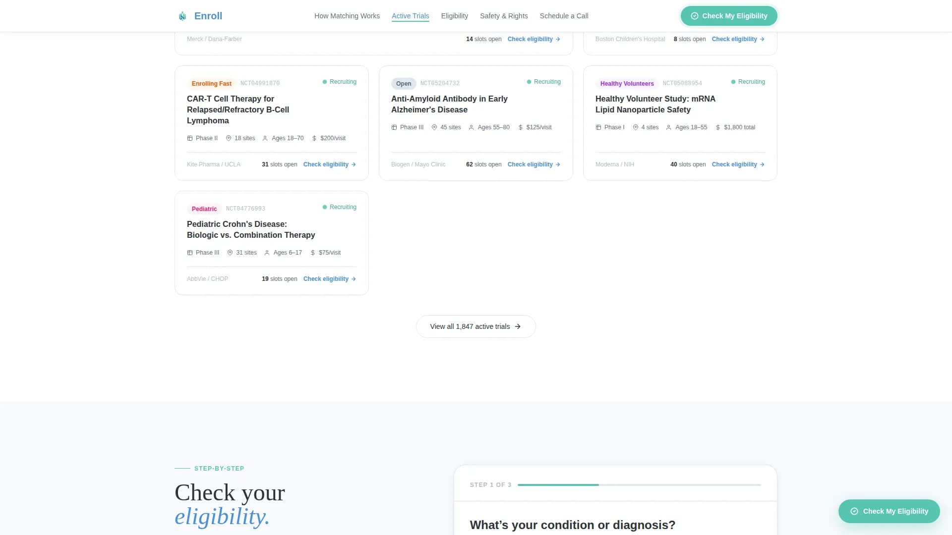 Enroll - Clinical Trials Landing page Template