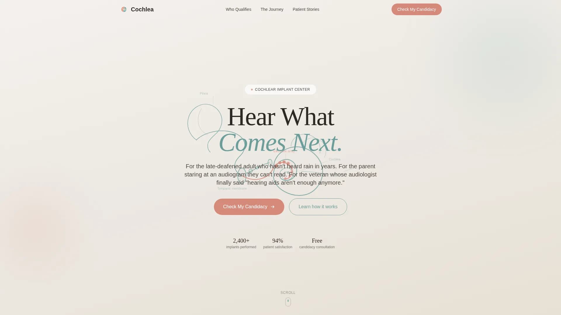 Cochlea - Implant Center Landing page Template