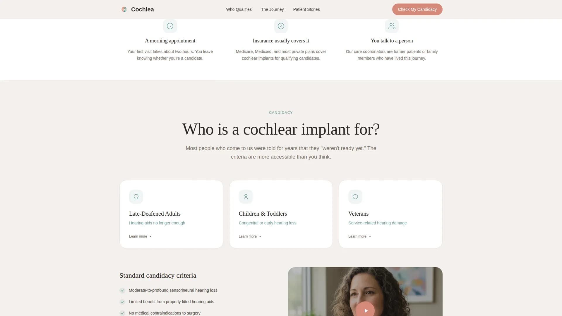 Cochlea - Implant Center Landing page Template